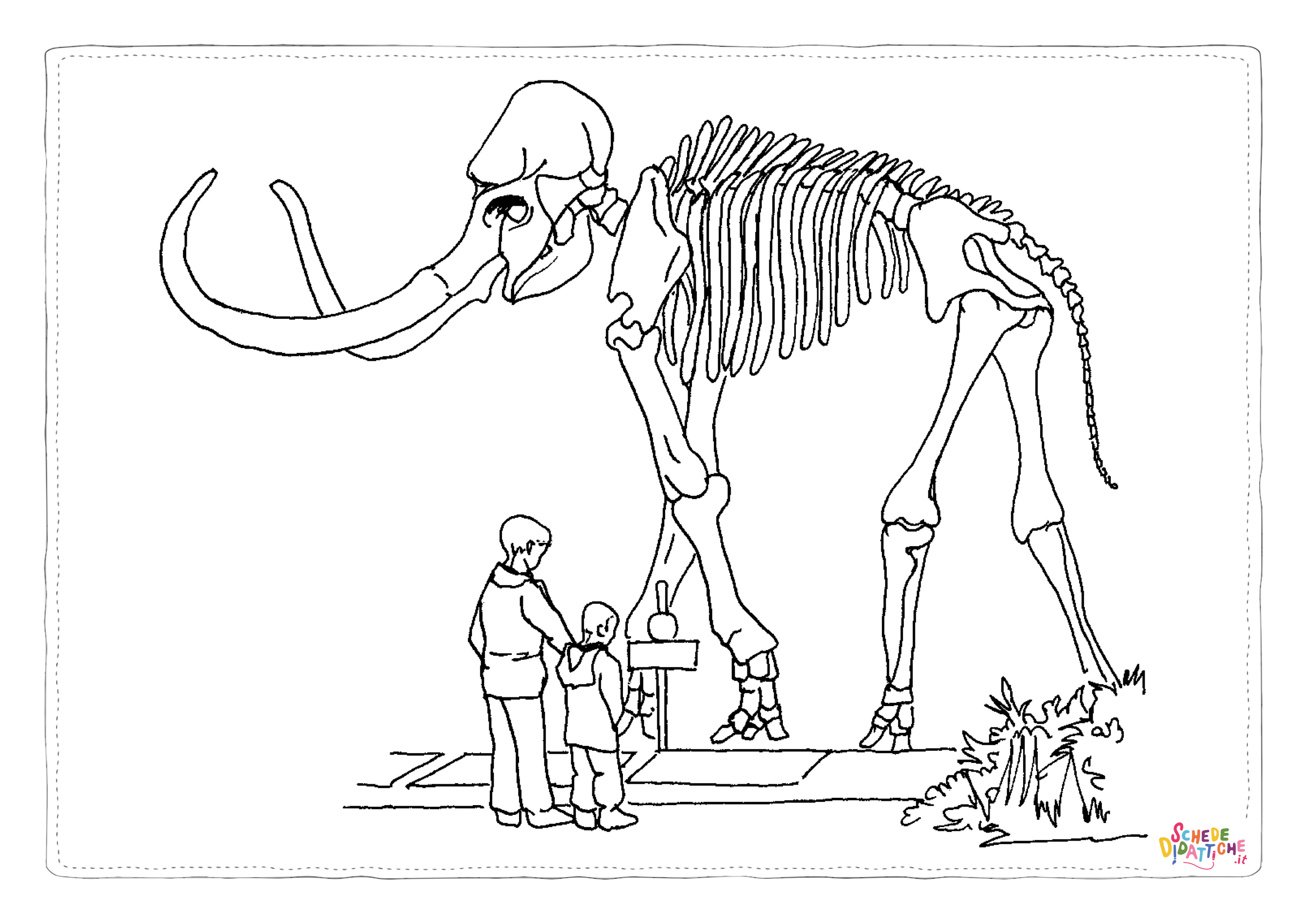 Disegno "Disegno di mammut da stampare e colorare" Disegno di mammut da stampare e colorare