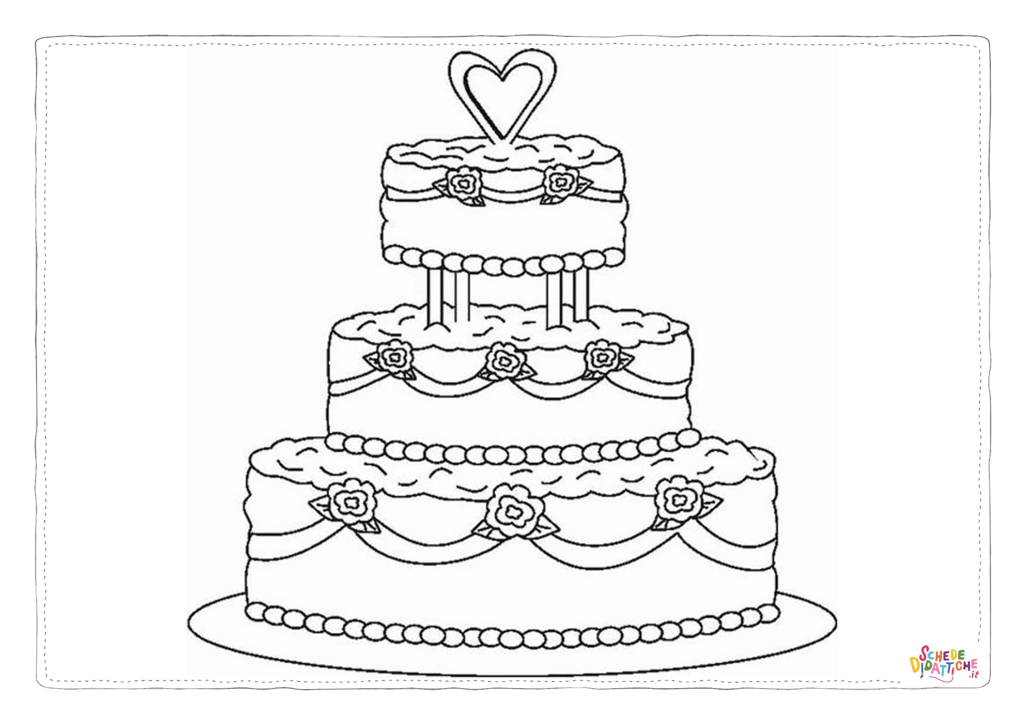 Disegno "Disegno di torta da stampare e colorare 5" Disegno di torta da stampare e colorare 5