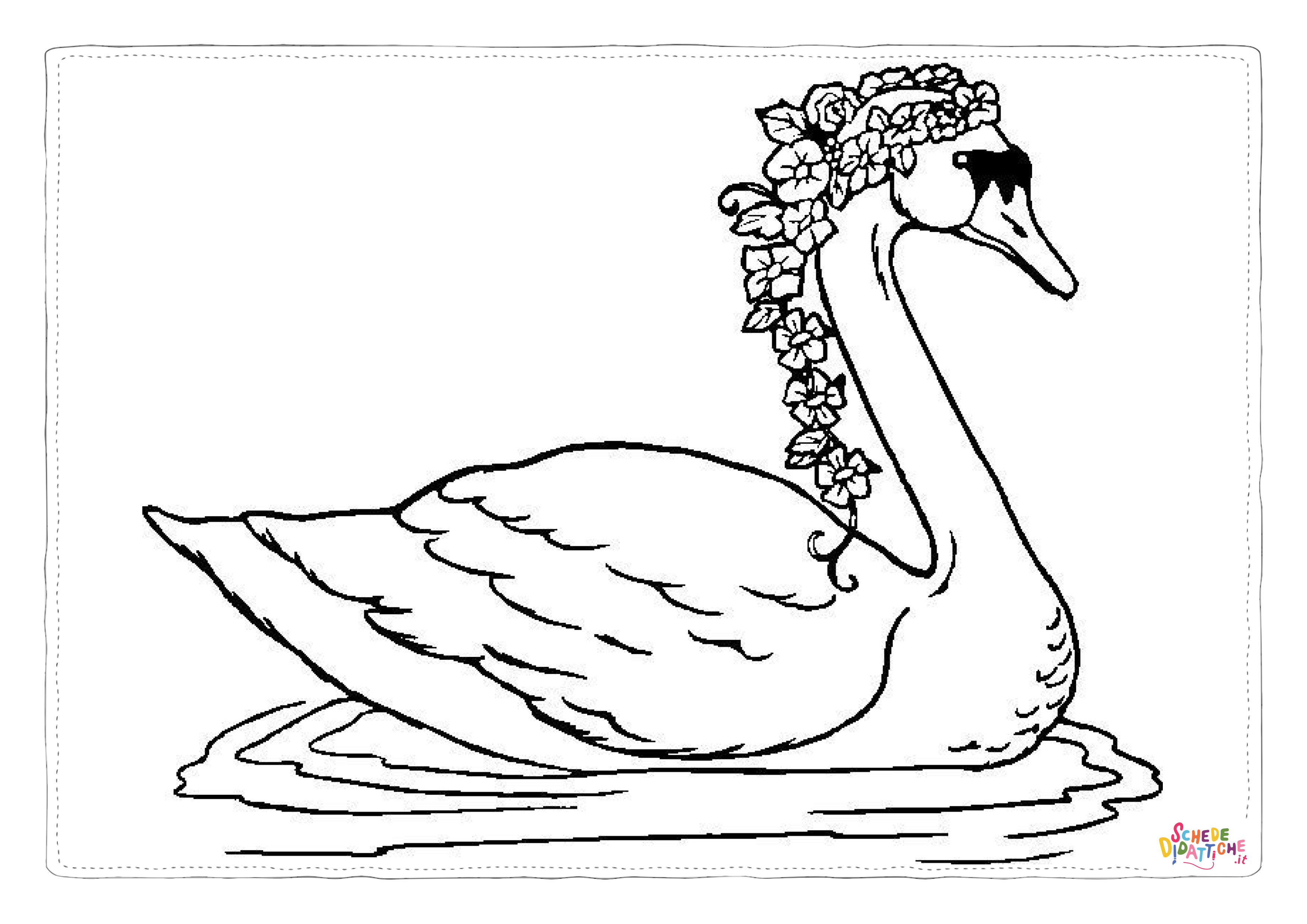 Disegno di cigno da stampare e colorare 22