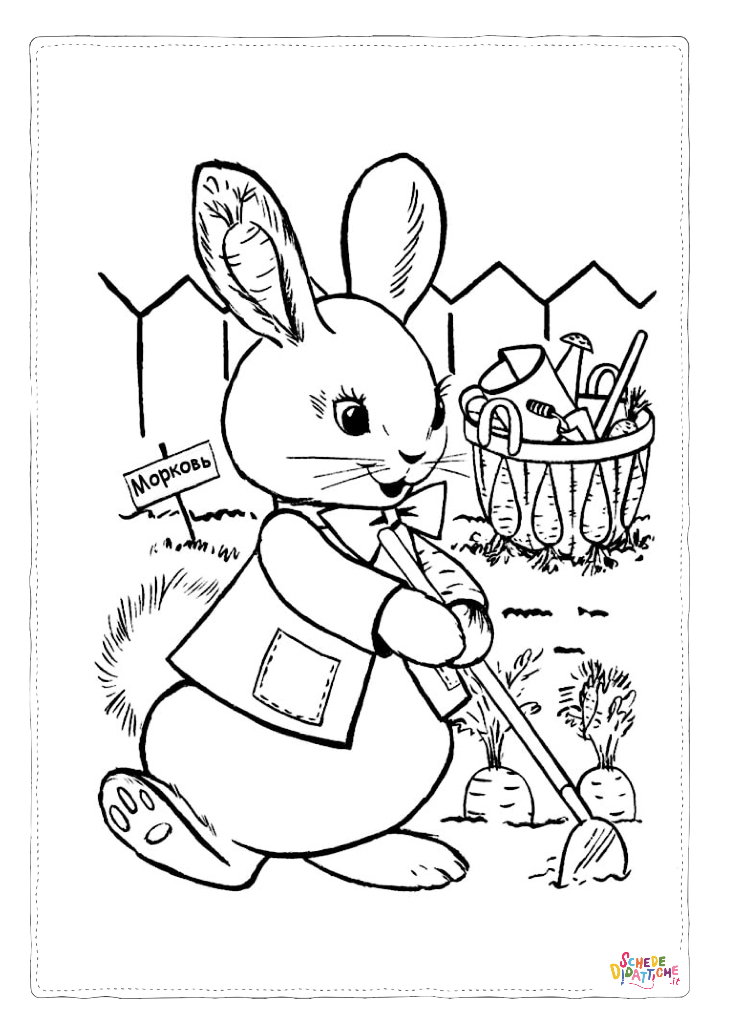 Disegno "Disegno di coniglio da stampare e colorare 163" Disegno di coniglio da stampare e colorare 163