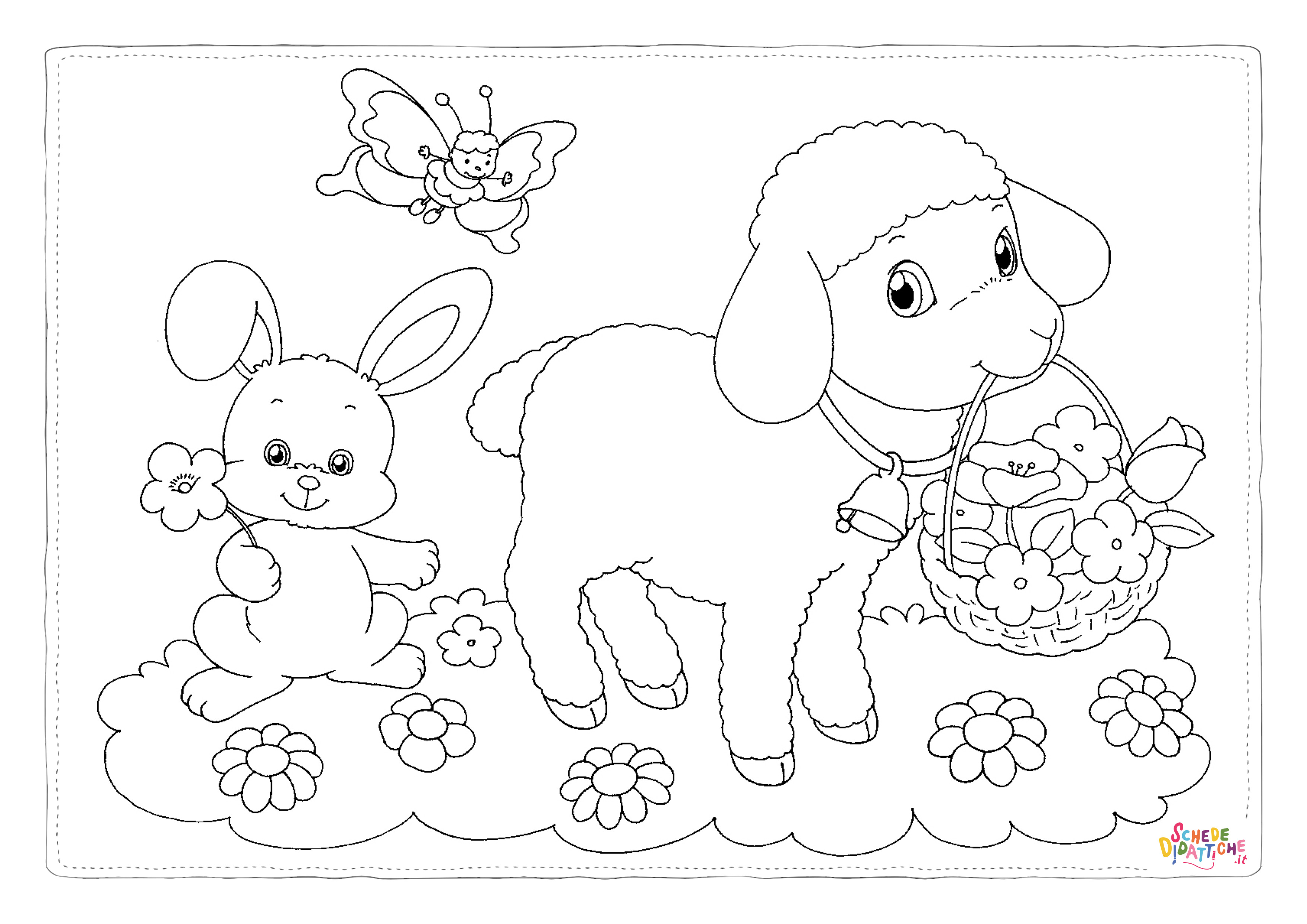 Disegno "Disegno di pecora da stampare e colorare 51" Disegno di pecora da stampare e colorare 51
