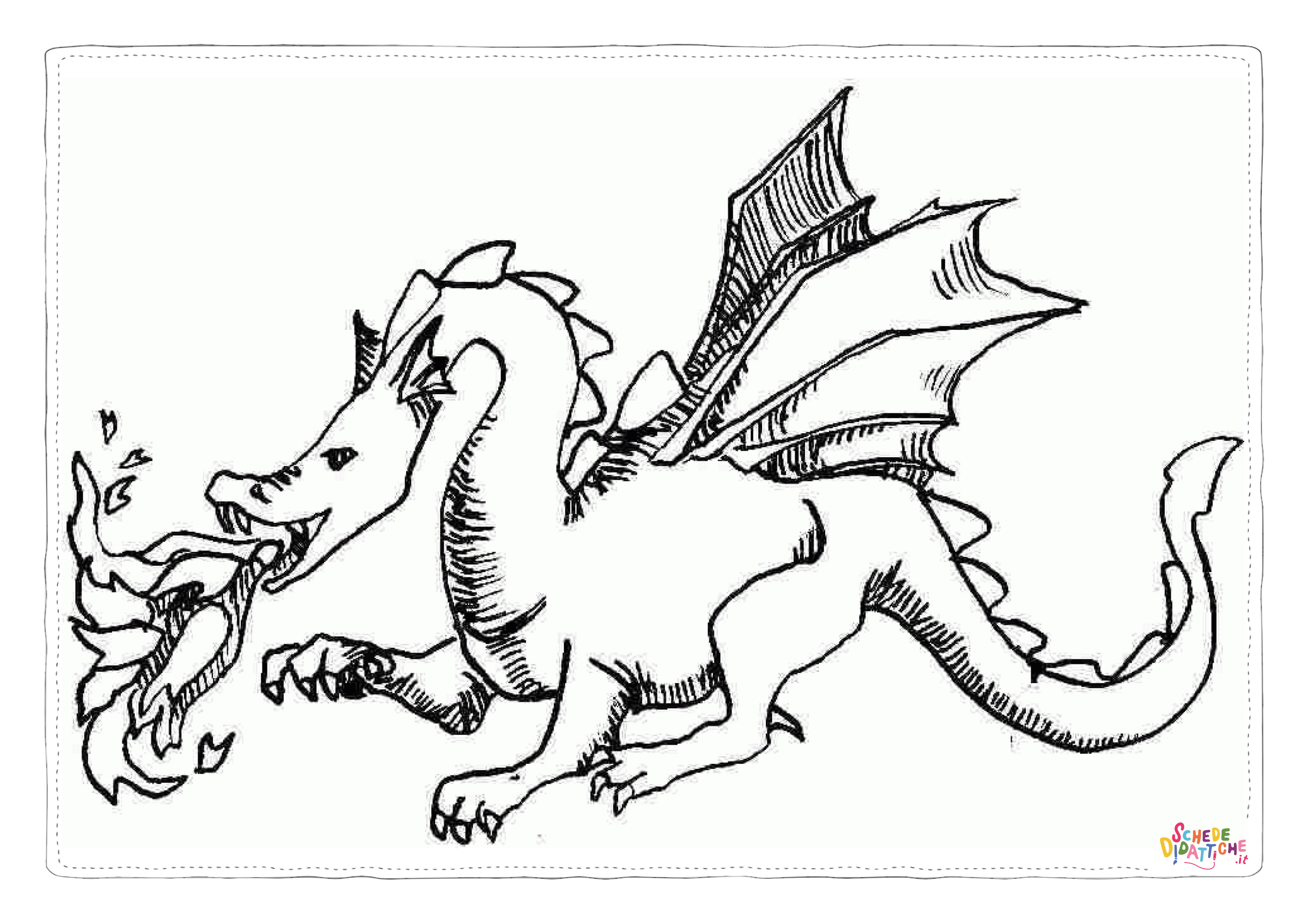 Disegno "Disegno di dragone da stampare e colorare 82" Disegno di dragone da stampare e colorare 82