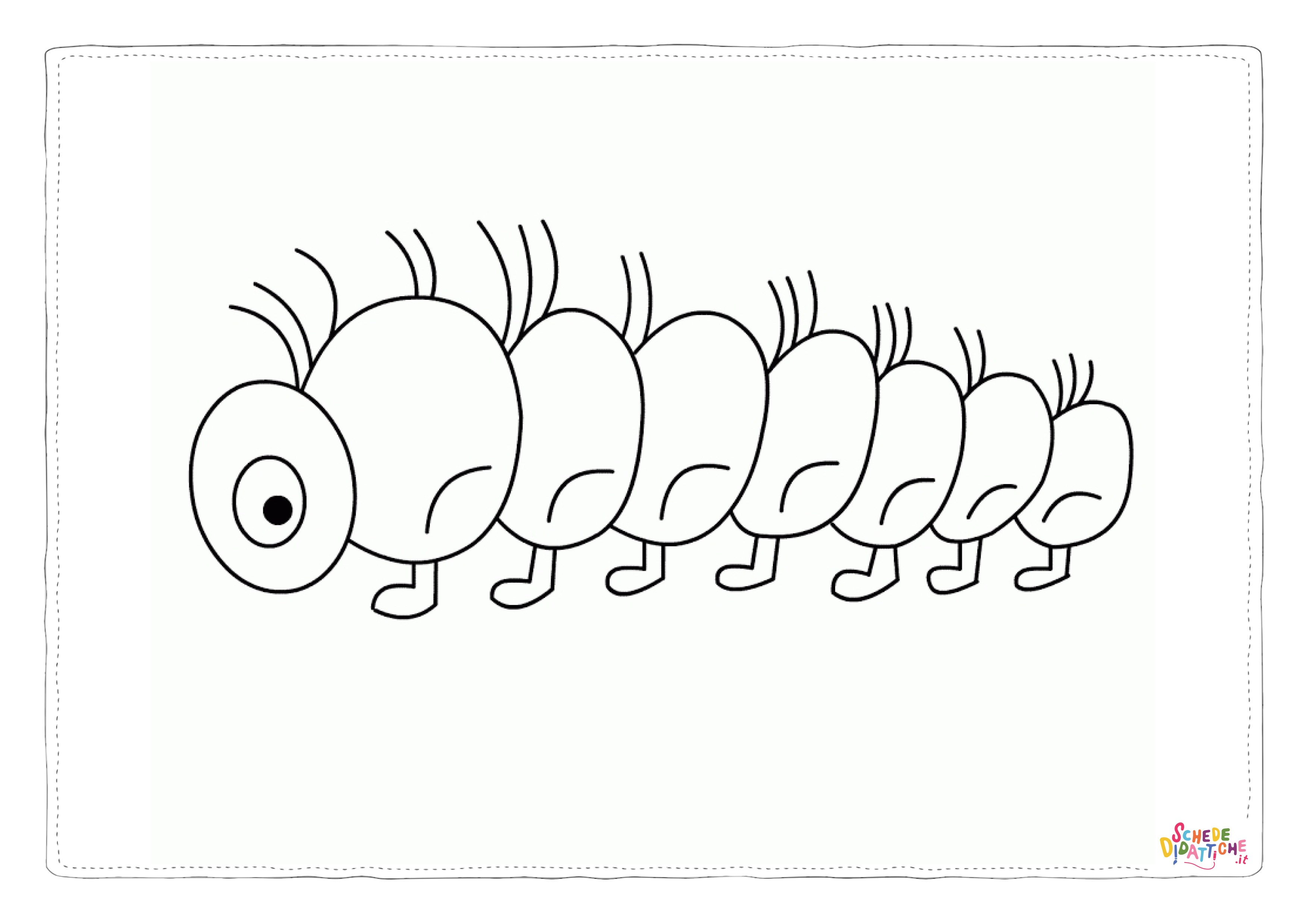 Disegno "Disegno di lombrico da stampare e colorare 6" Disegno di lombrico da stampare e colorare 6