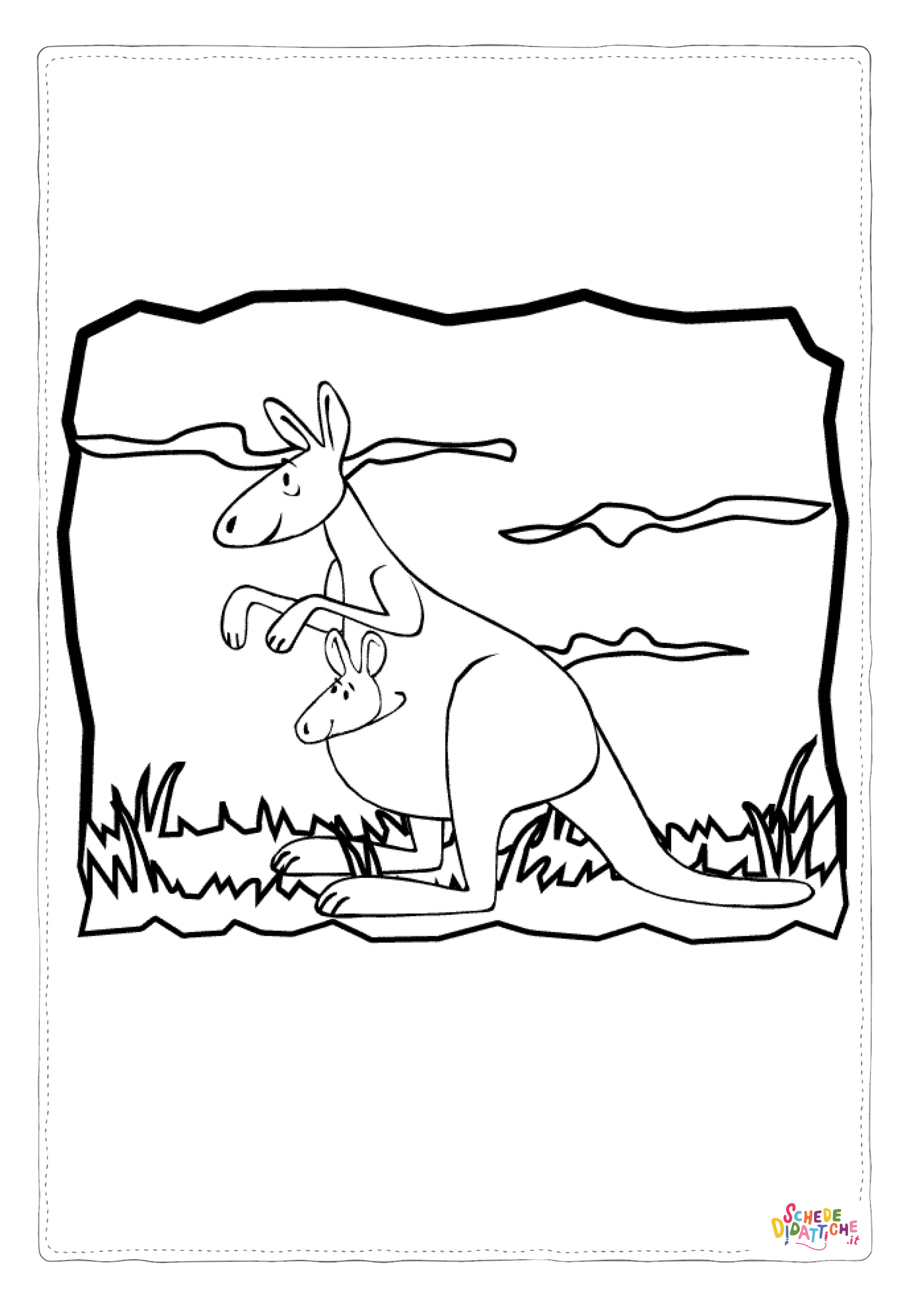 Disegno "Disegno di canguro da stampare e colorare 21" Disegno di canguro da stampare e colorare 21