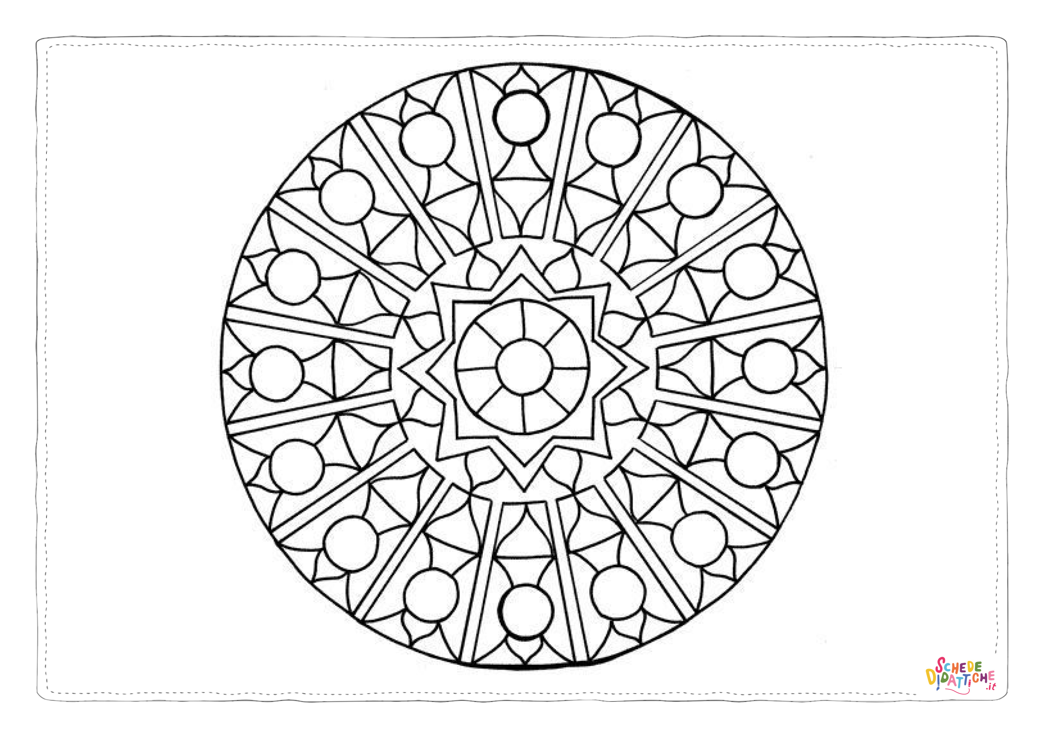Disegno "Disegno di mandala da stampare e colorare 1332" Disegno di mandala da stampare e colorare 1332