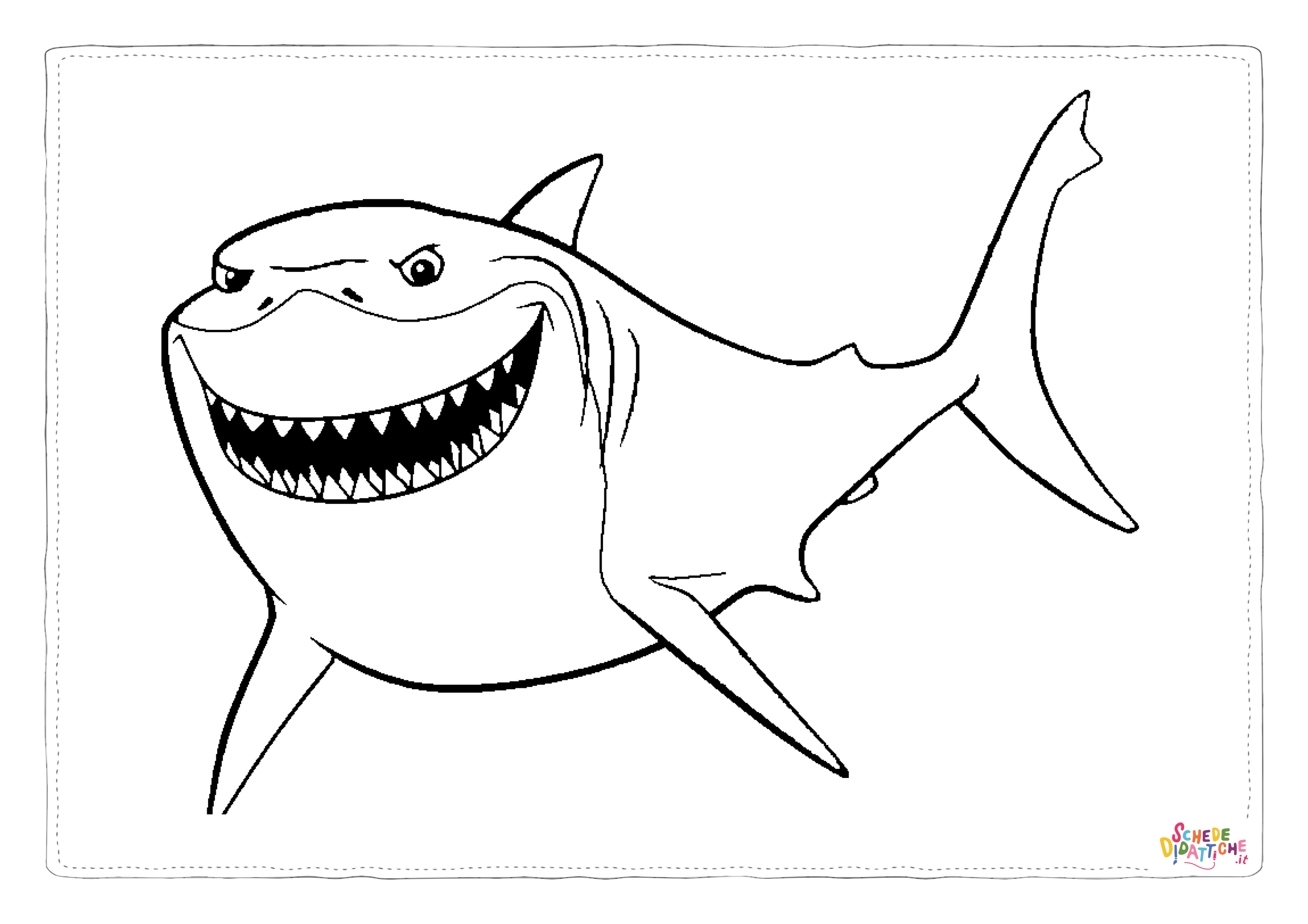 Disegno di squalo da stampare e colorare 45