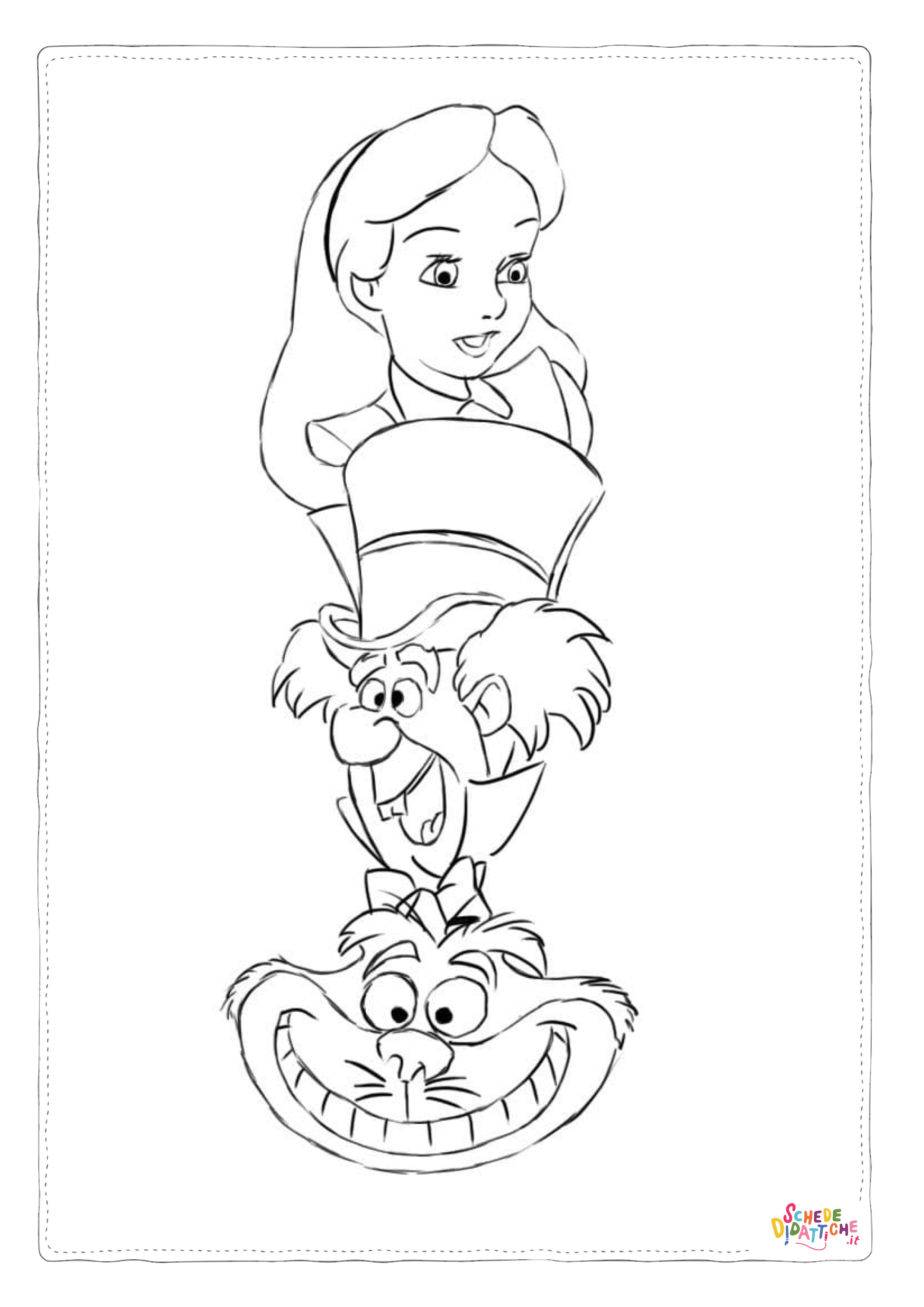 Disegno "Disegno di Alice nel paese delle meraviglie da stampare e colorare 58" Disegno di Alice nel paese delle meraviglie da stampare e colorare 58