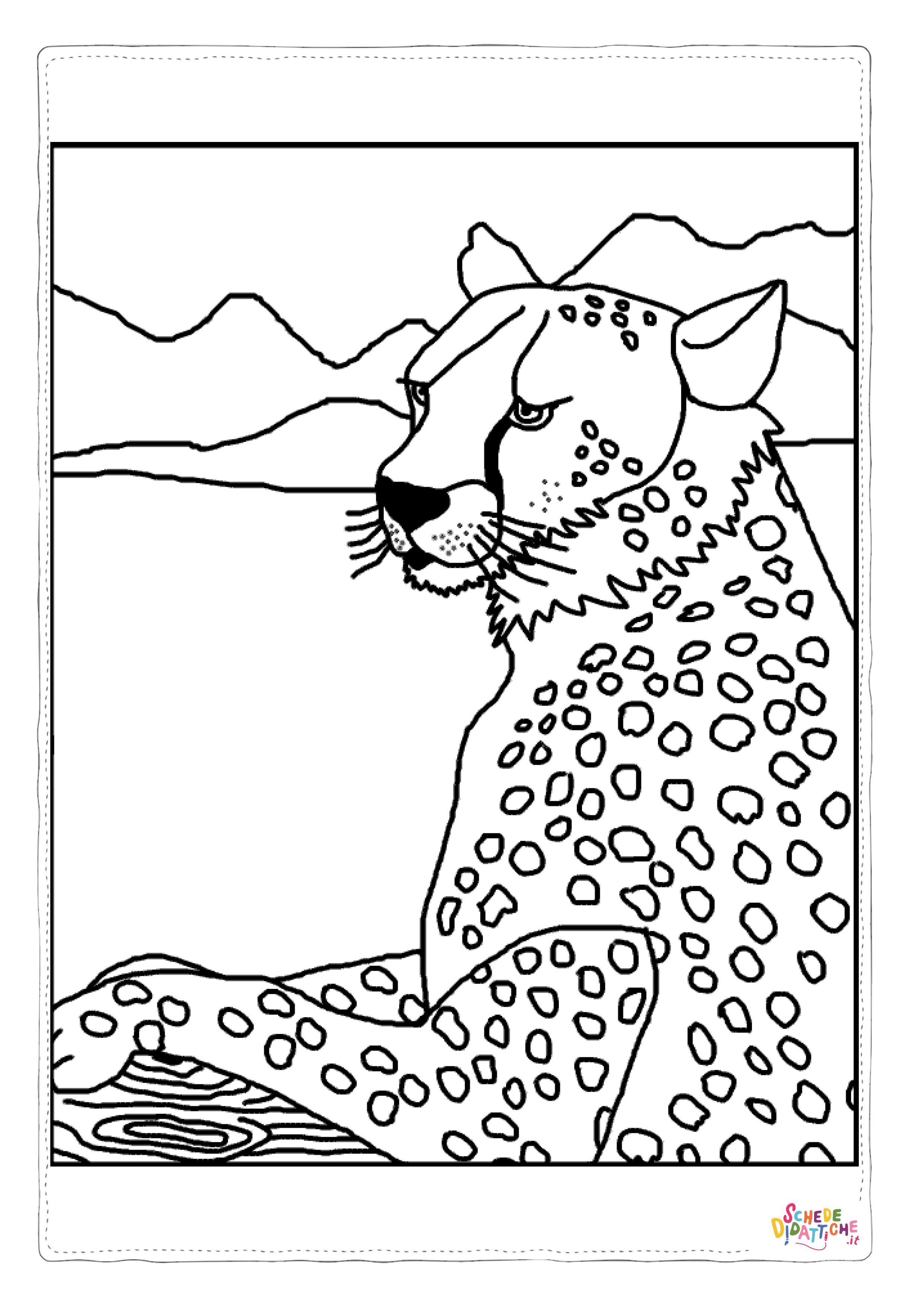 Disegno di leopardo da stampare e colorare 30