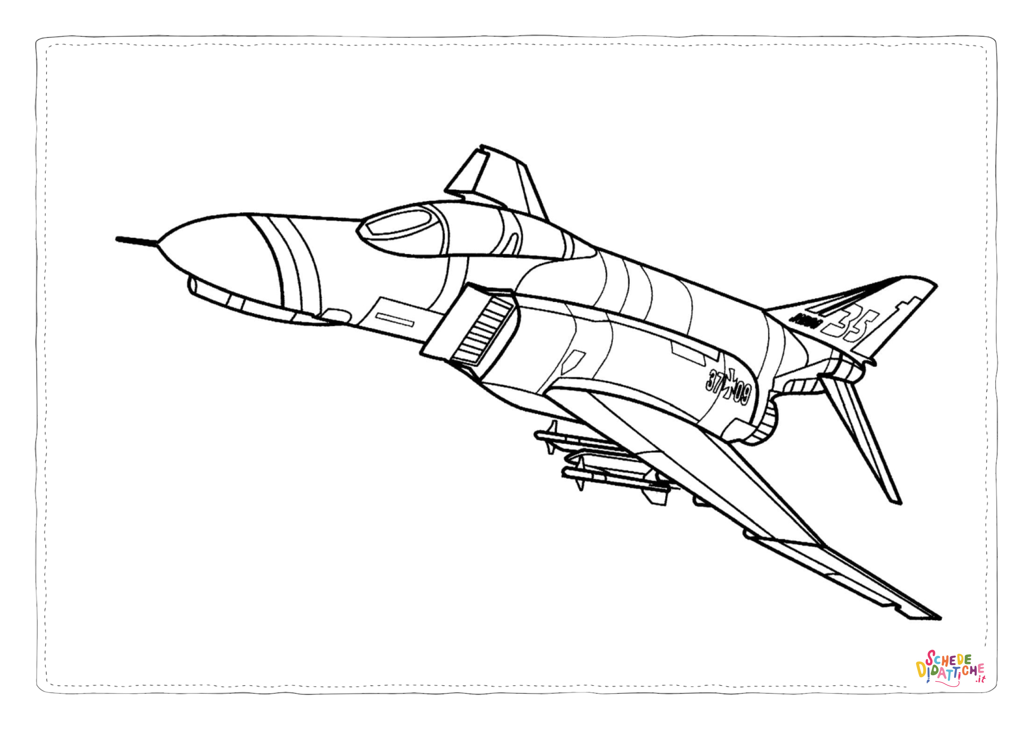 Disegno "Disegno di aereo militare da stampare e colorare 67" Disegno di aereo militare da stampare e colorare 67