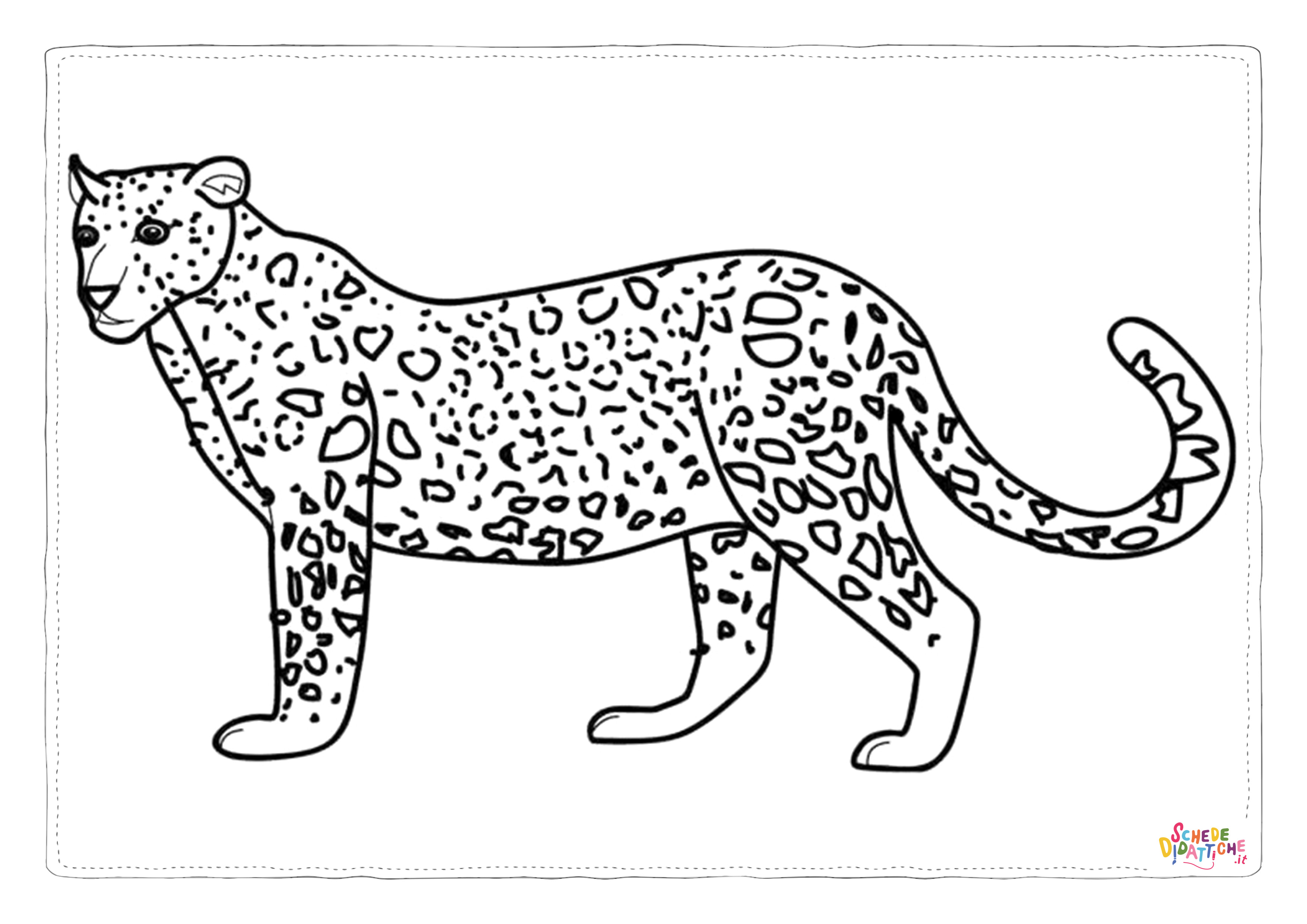 Disegno "Disegno di leopardo da stampare e colorare 43" Disegno di leopardo da stampare e colorare 43