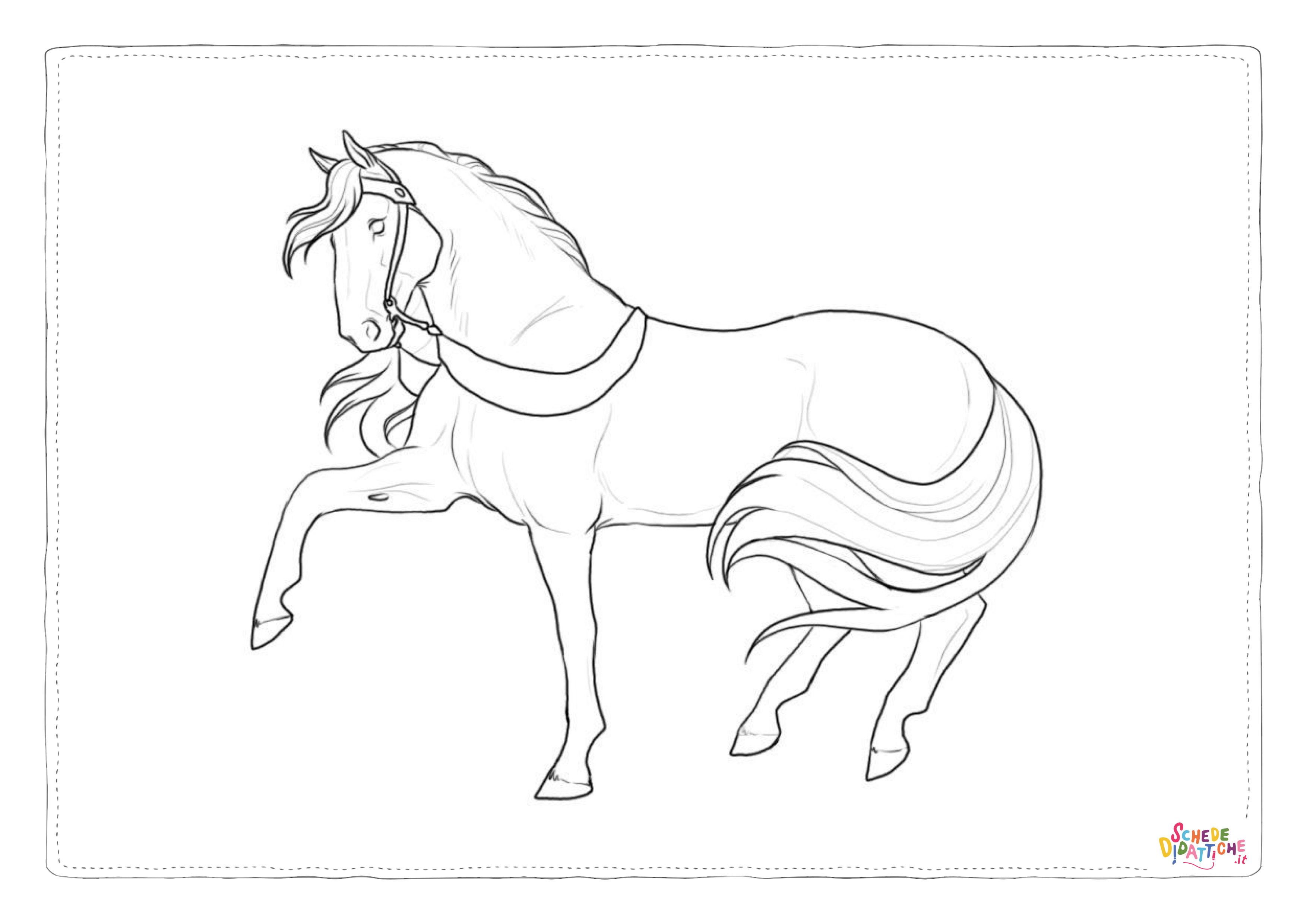 Disegno "Disegno di cavallo da stampare e colorare 205" Disegno di cavallo da stampare e colorare 205
