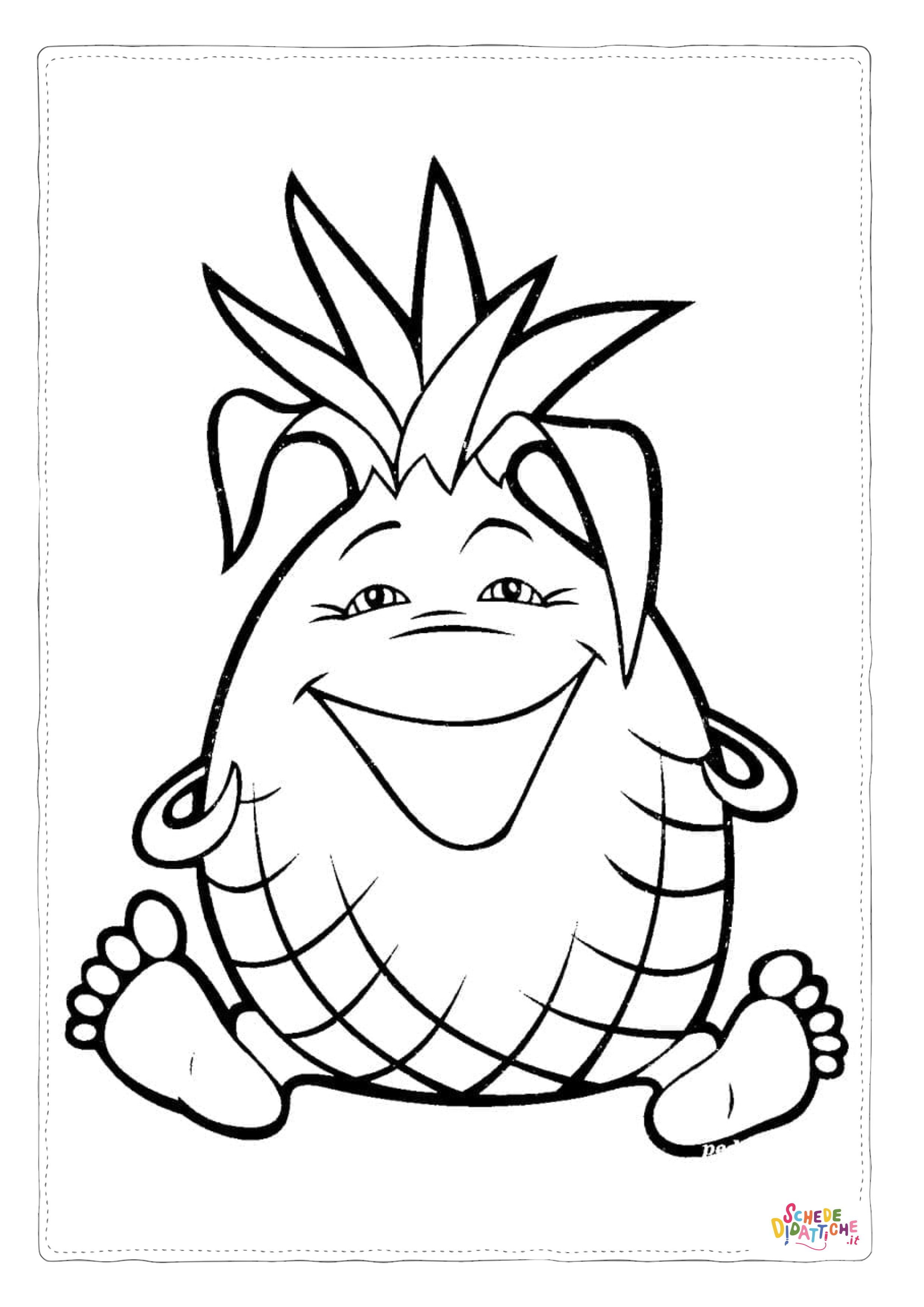 Disegno di ananas da stampare e colorare 12