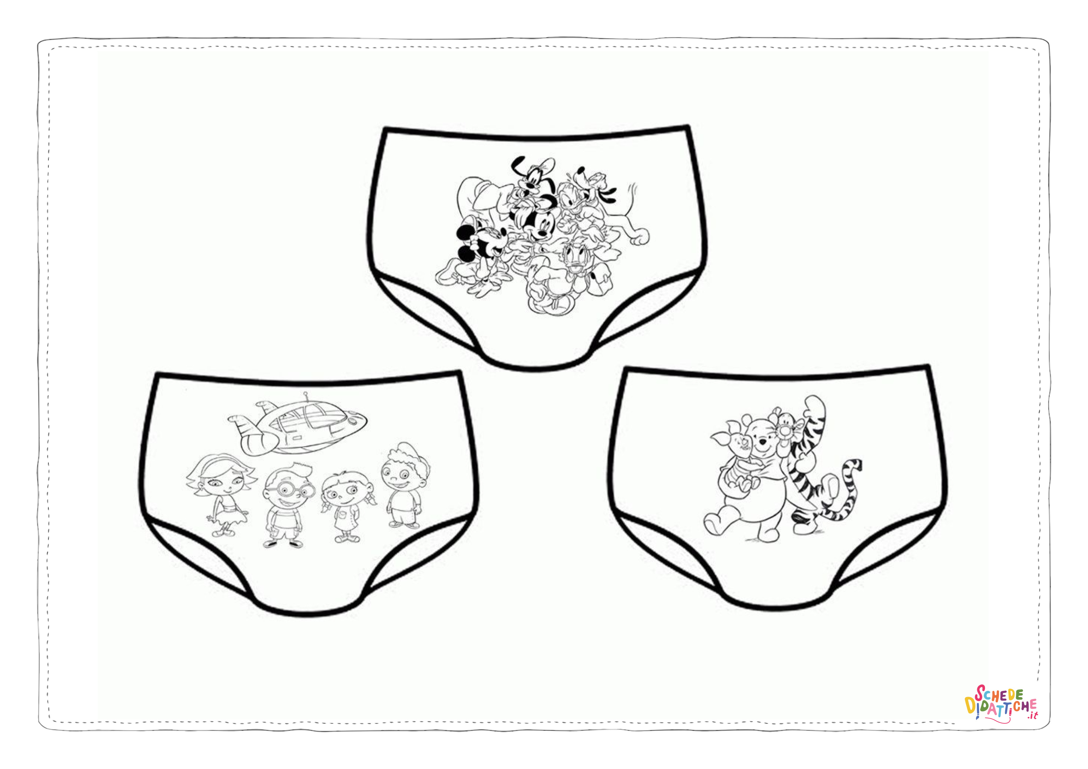 Disegno di biancheria intima da stampare e colorare 2