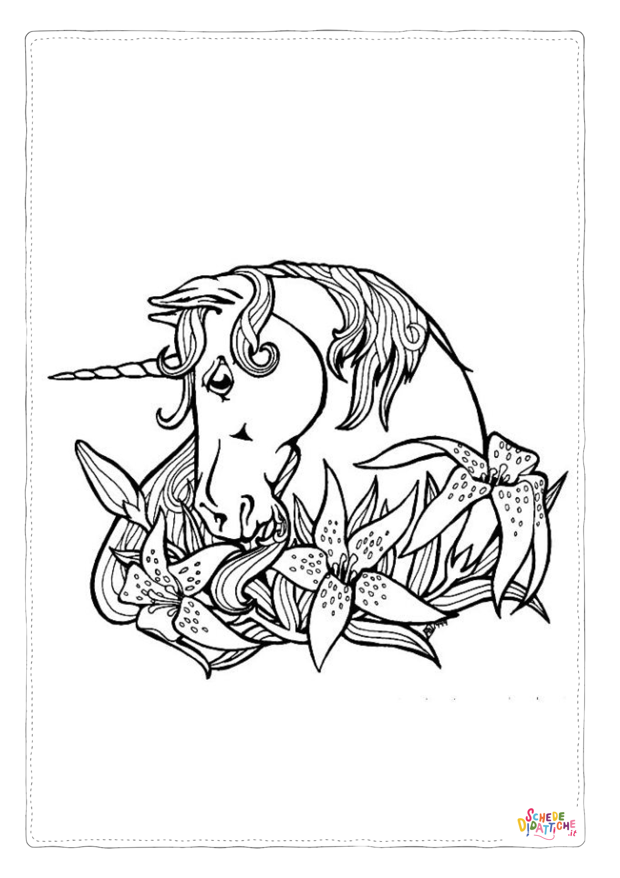 Disegno "Disegno di unicorno da stampare e colorare 145" Disegno di unicorno da stampare e colorare 145