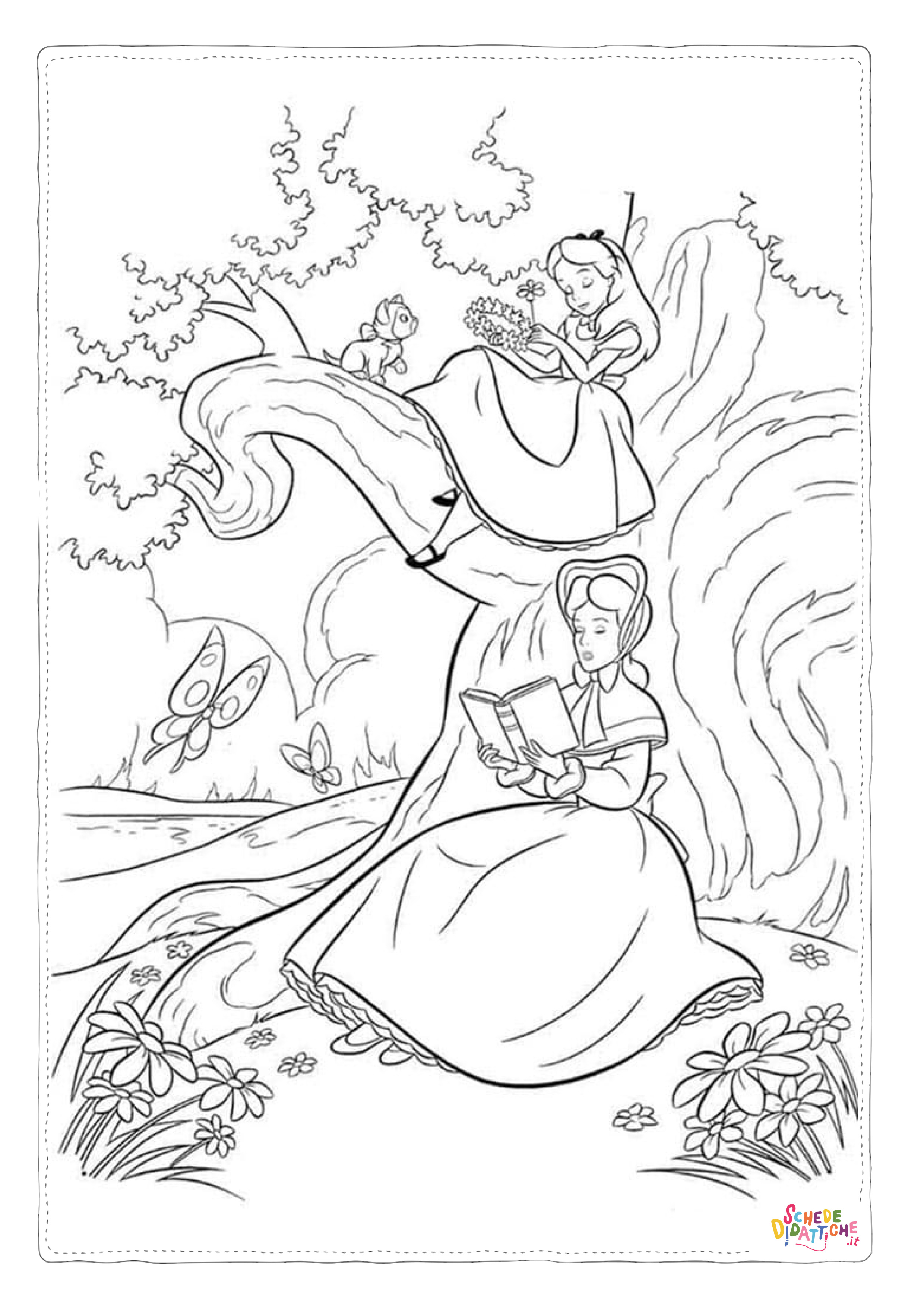 Disegno di Alice nel paese delle meraviglie da stampare e colorare 60