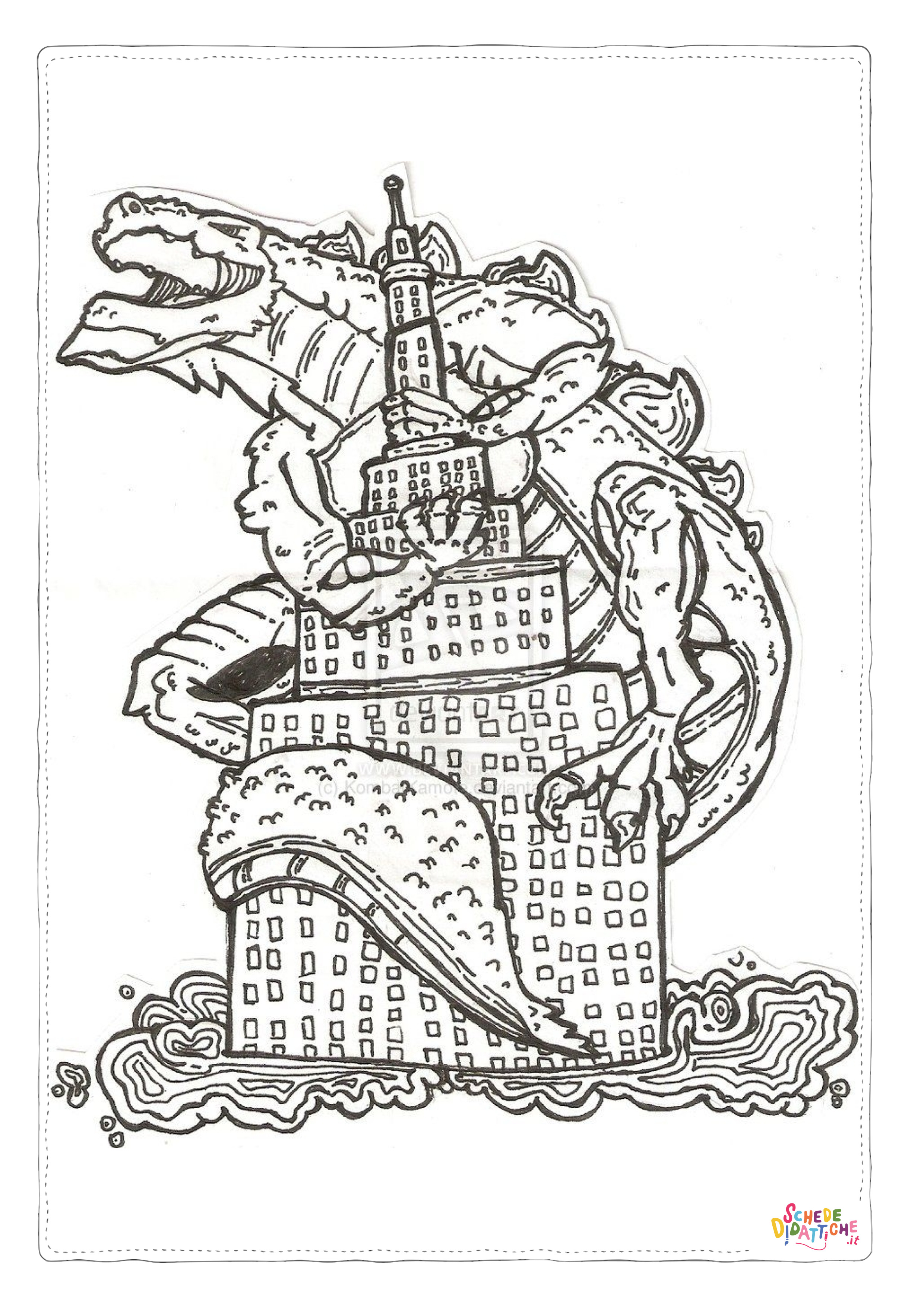 Disegno di Godzilla da stampare e colorare 25