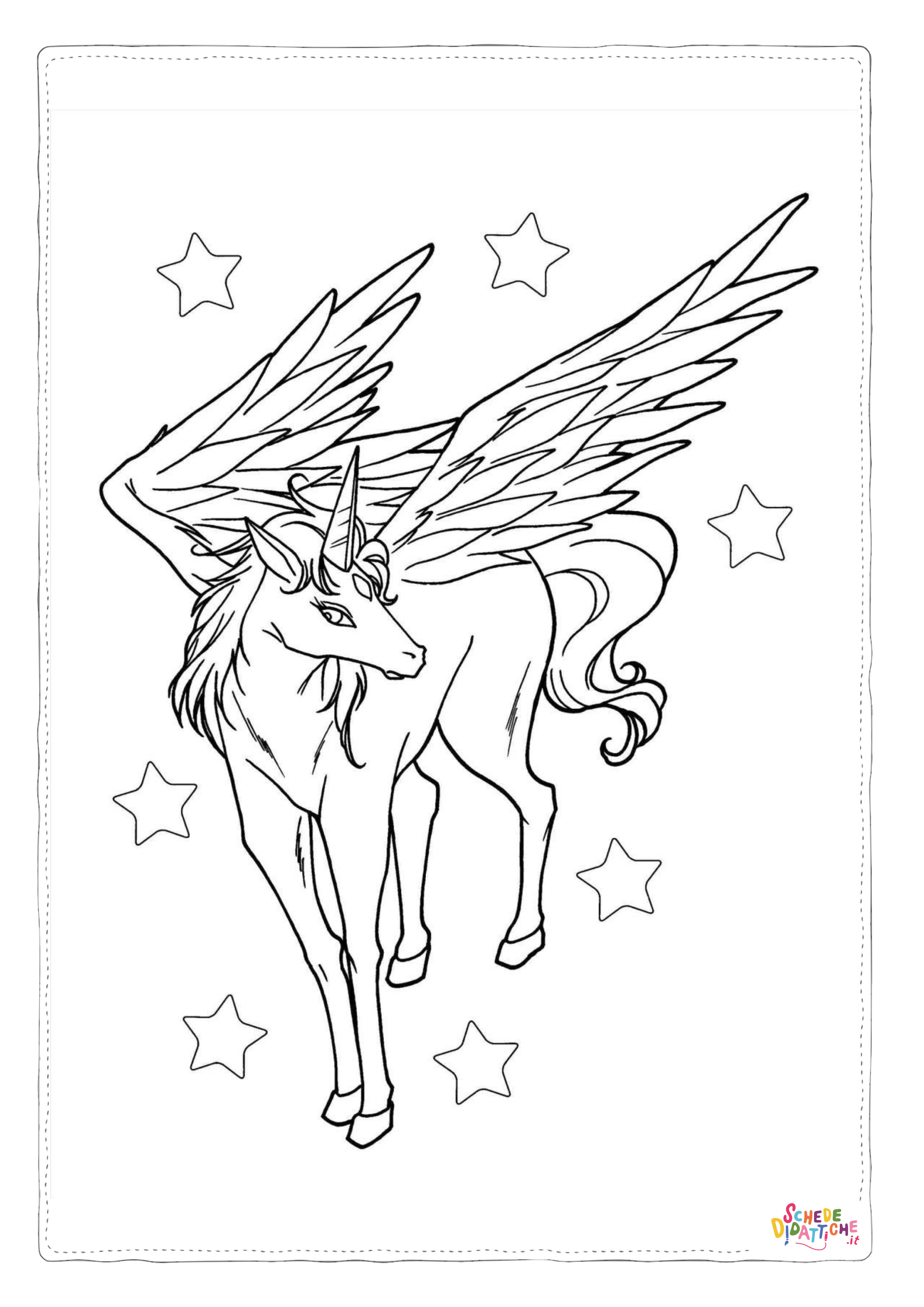 Disegno "Disegno di unicorno da stampare e colorare 61" Disegno di unicorno da stampare e colorare 61