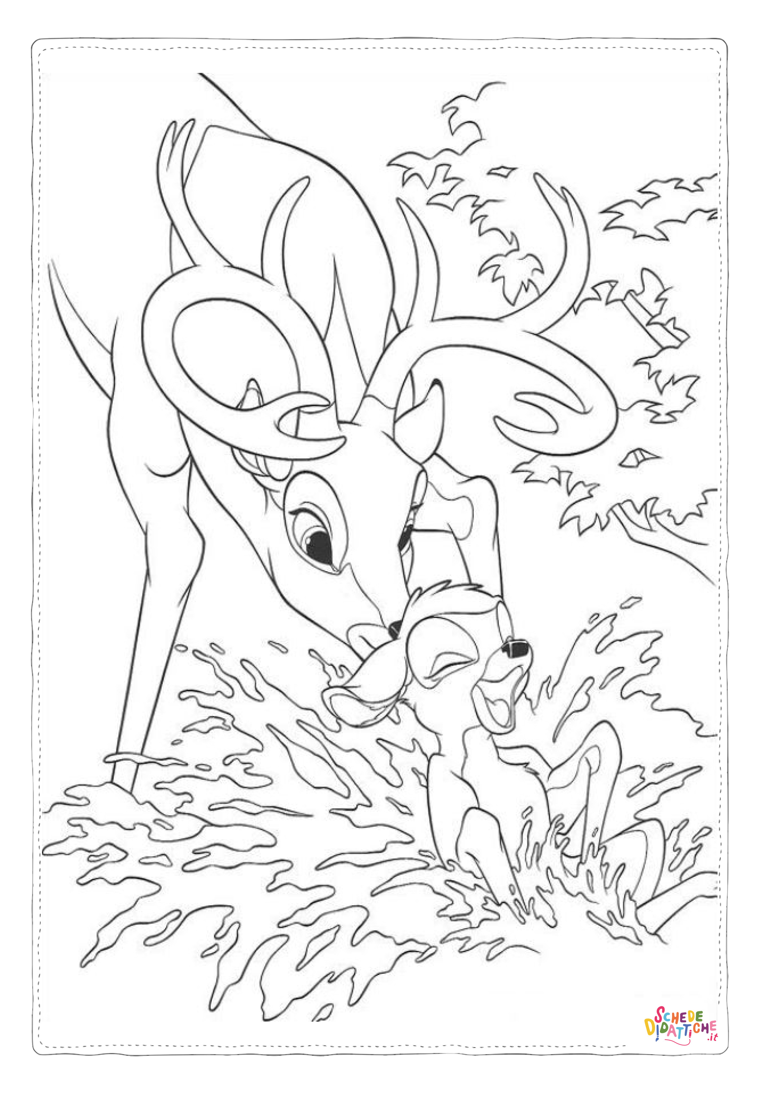 Disegno di Bambi da stampare e colorare 49