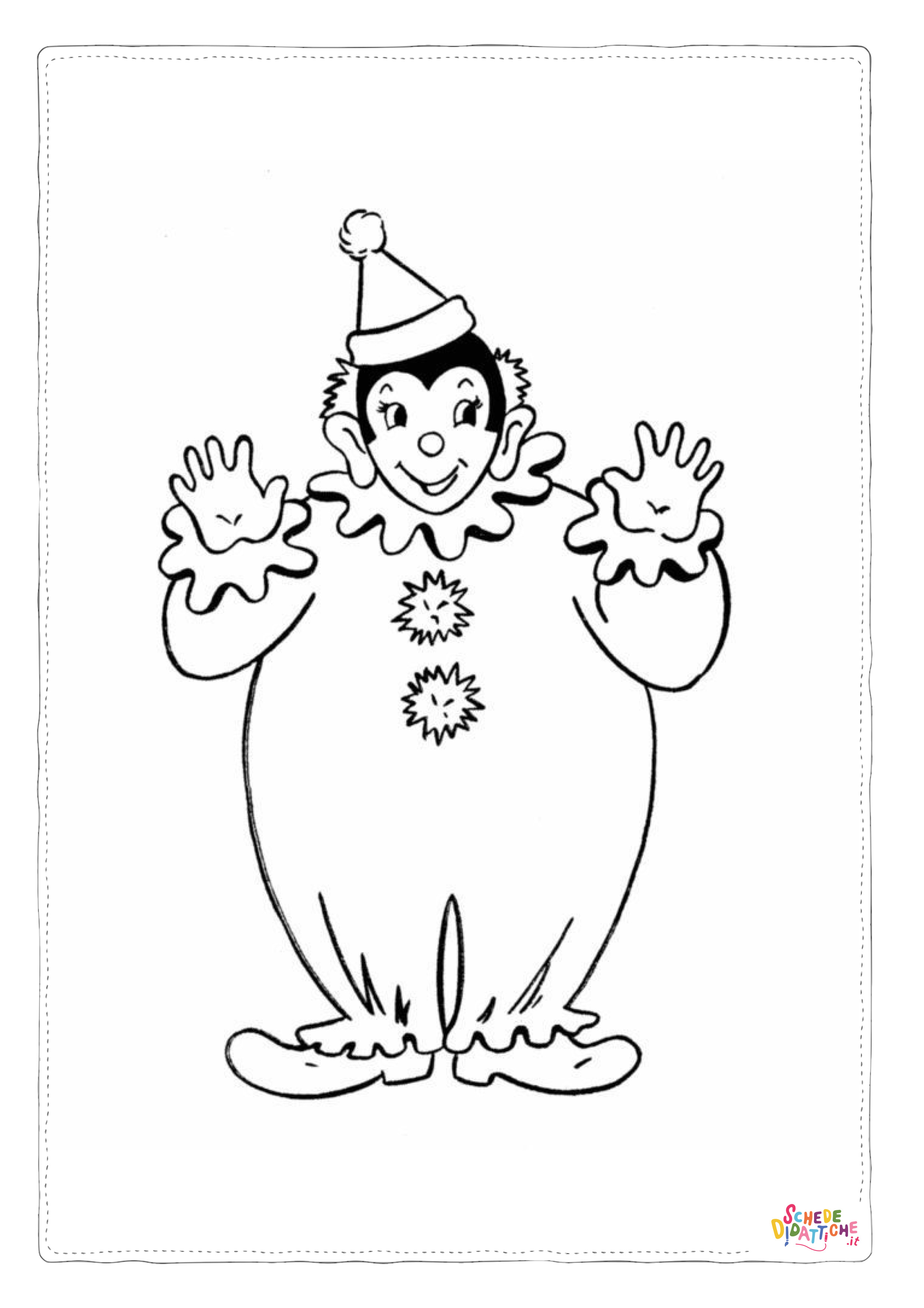 Disegno di clown da stampare e colorare 6
