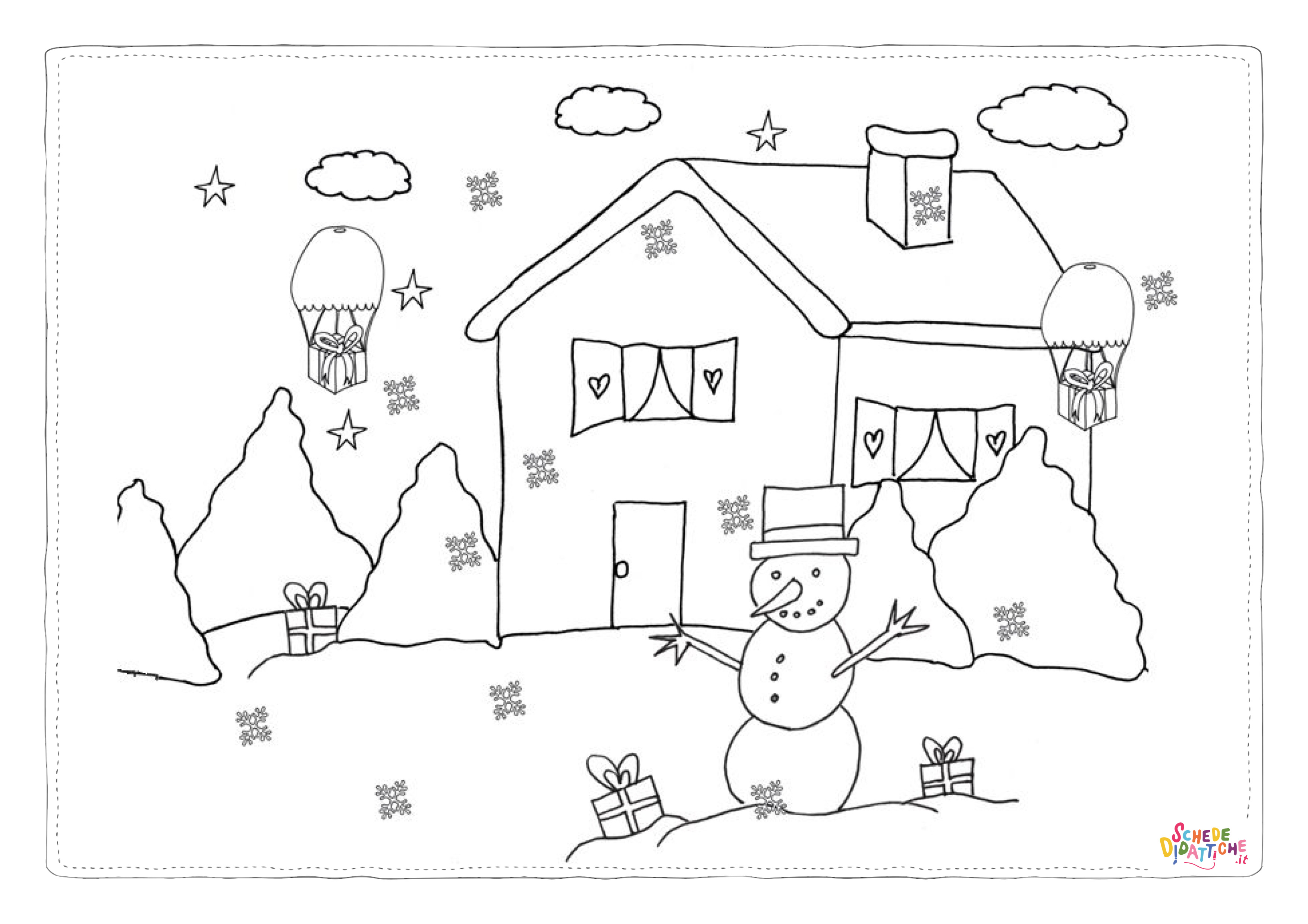 Disegno "Disegno di pupazzo di neve da stampare e colorare 101" Disegno di pupazzo di neve da stampare e colorare 101