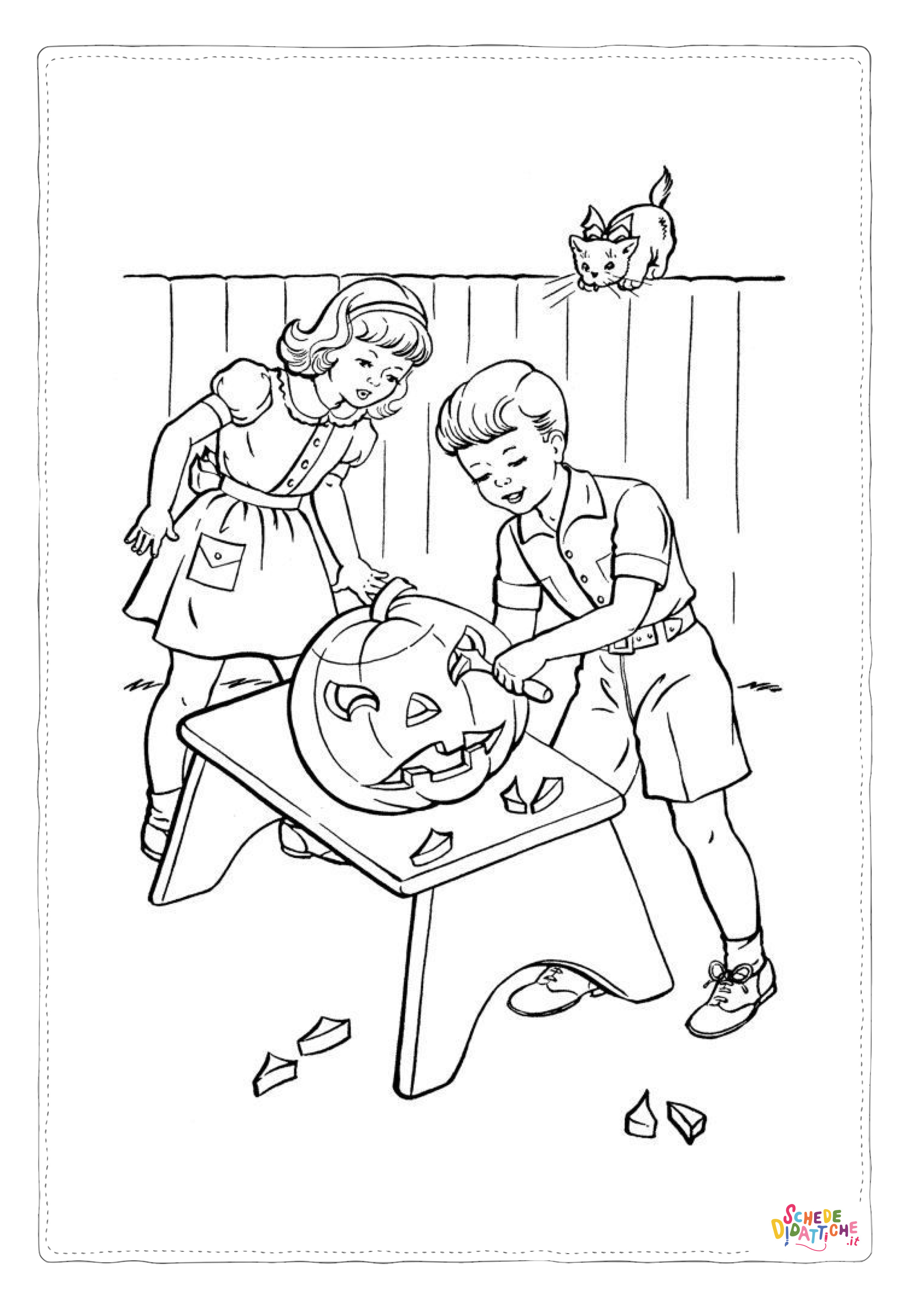 Disegno "Disegno di bambino ad Halloween da stampare e colorare 41" Disegno di bambino ad Halloween da stampare e colorare 41