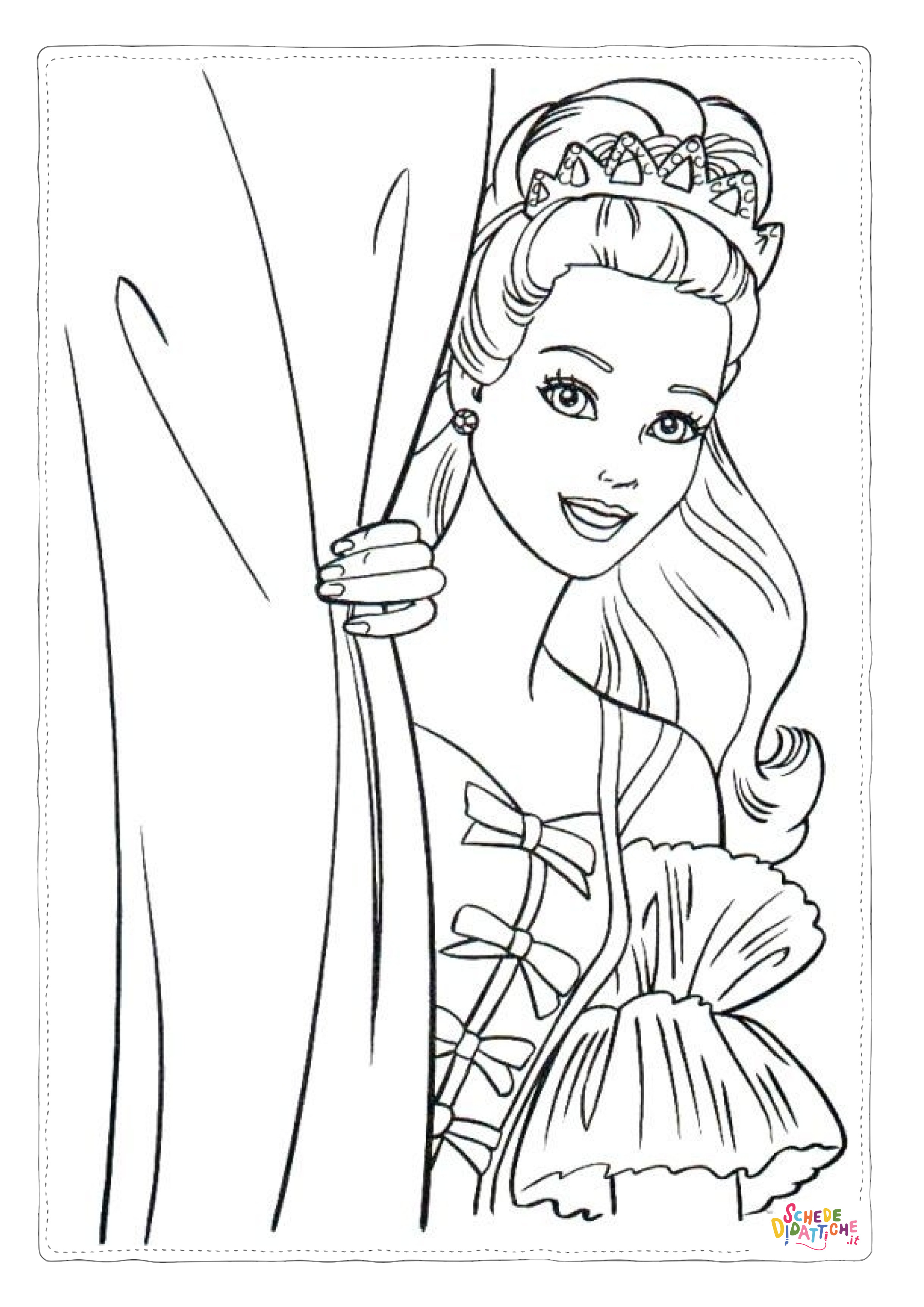 Disegno "Disegno di Barbie Principessa da stampare e colorare 16" Disegno di Barbie Principessa da stampare e colorare 16
