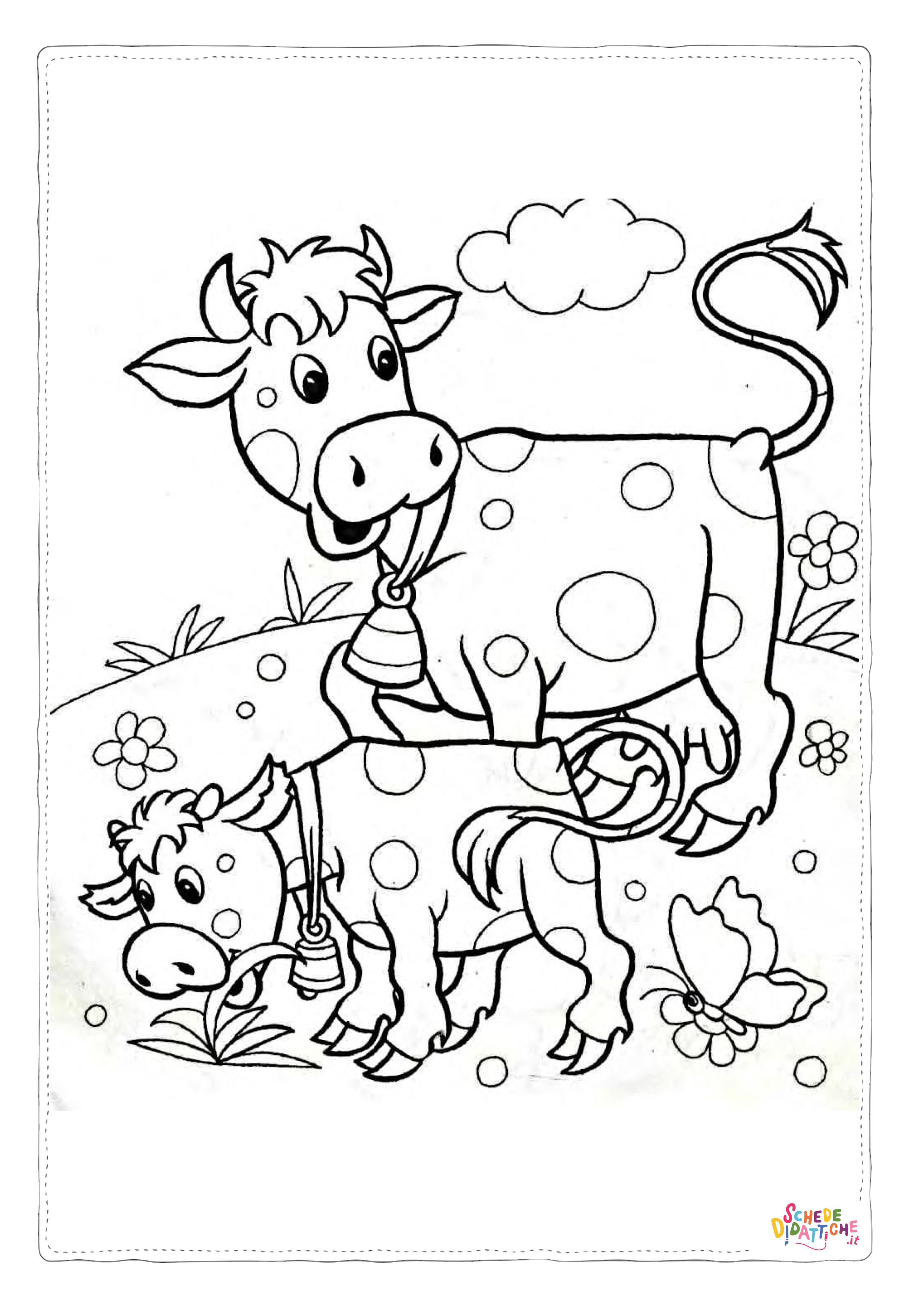 Disegno "Disegno di mucca da stampare e colorare 89" Disegno di mucca da stampare e colorare 89