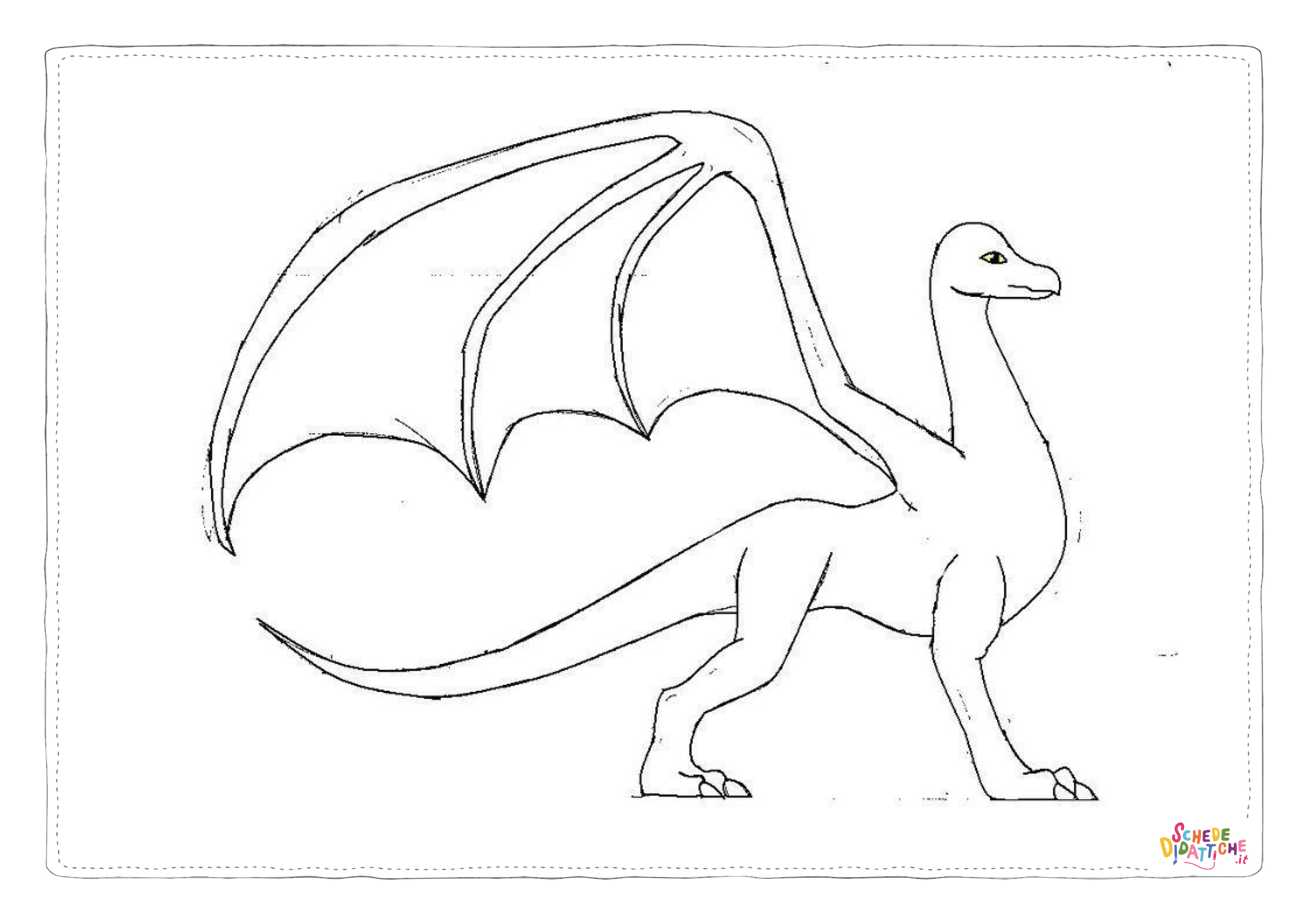 Disegno "Disegno di dragone da stampare e colorare 15" Disegno di dragone da stampare e colorare 15