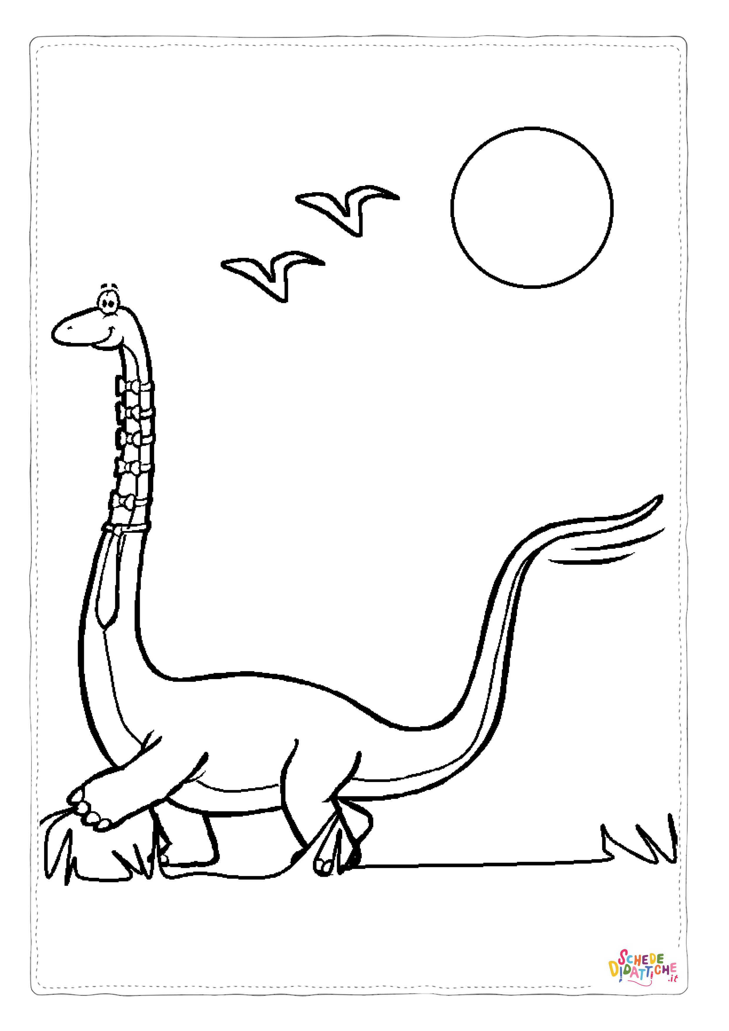 Disegno "Disegno di Brontosauro da stampare e colorare 22" Disegno di Brontosauro da stampare e colorare 22
