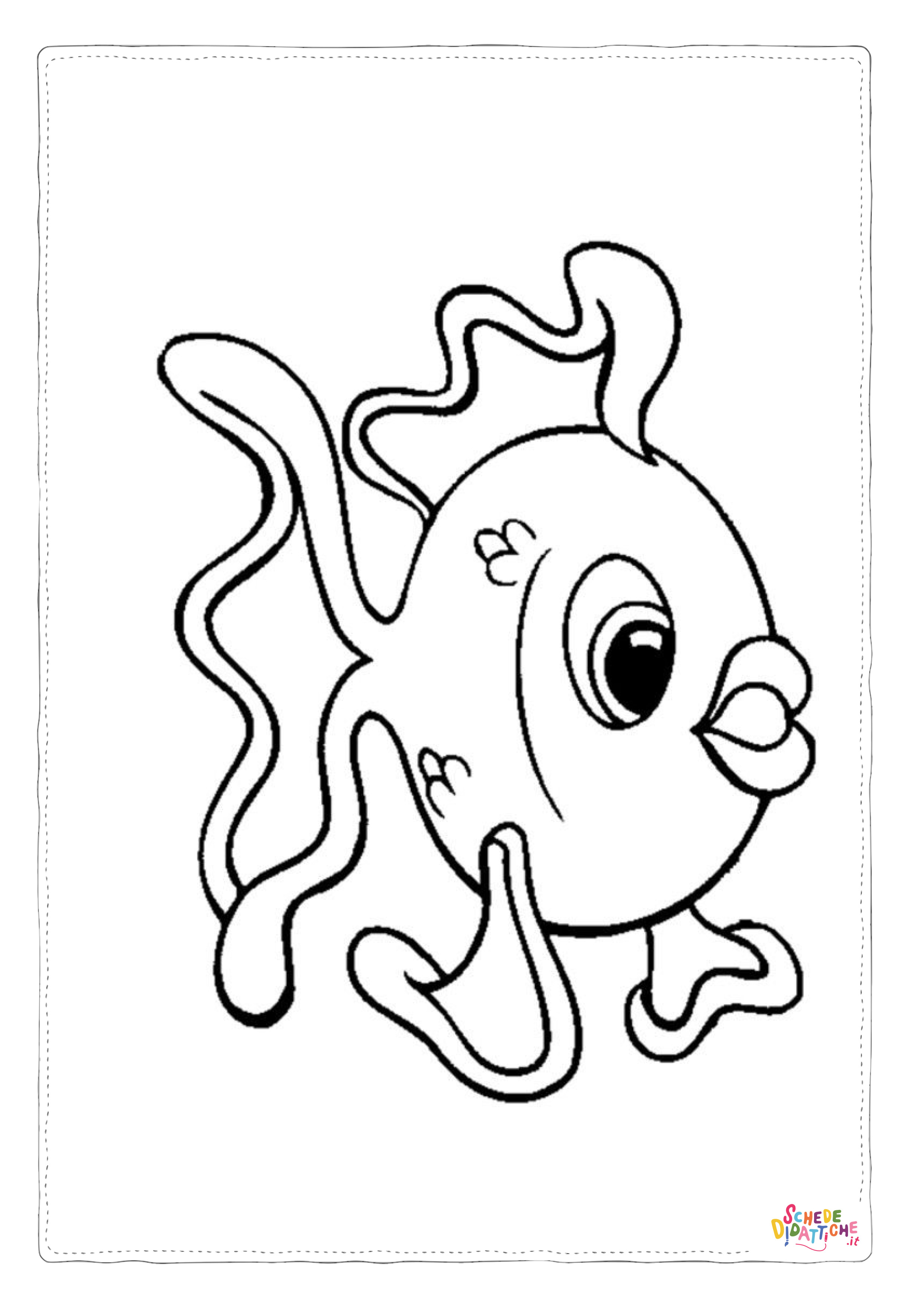 Disegno "Disegno di pesce da stampare e colorare 196" Disegno di pesce da stampare e colorare 196
