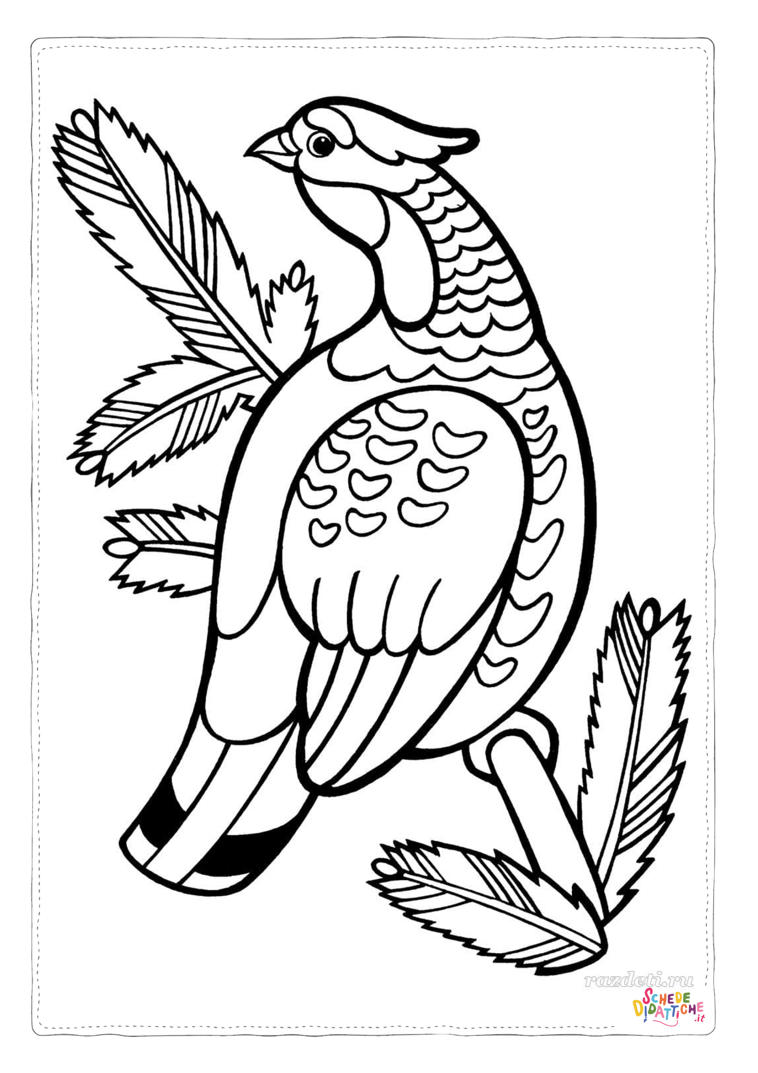 Disegno "Disegno di uccello da stampare e colorare 3" Disegno di uccello da stampare e colorare 3