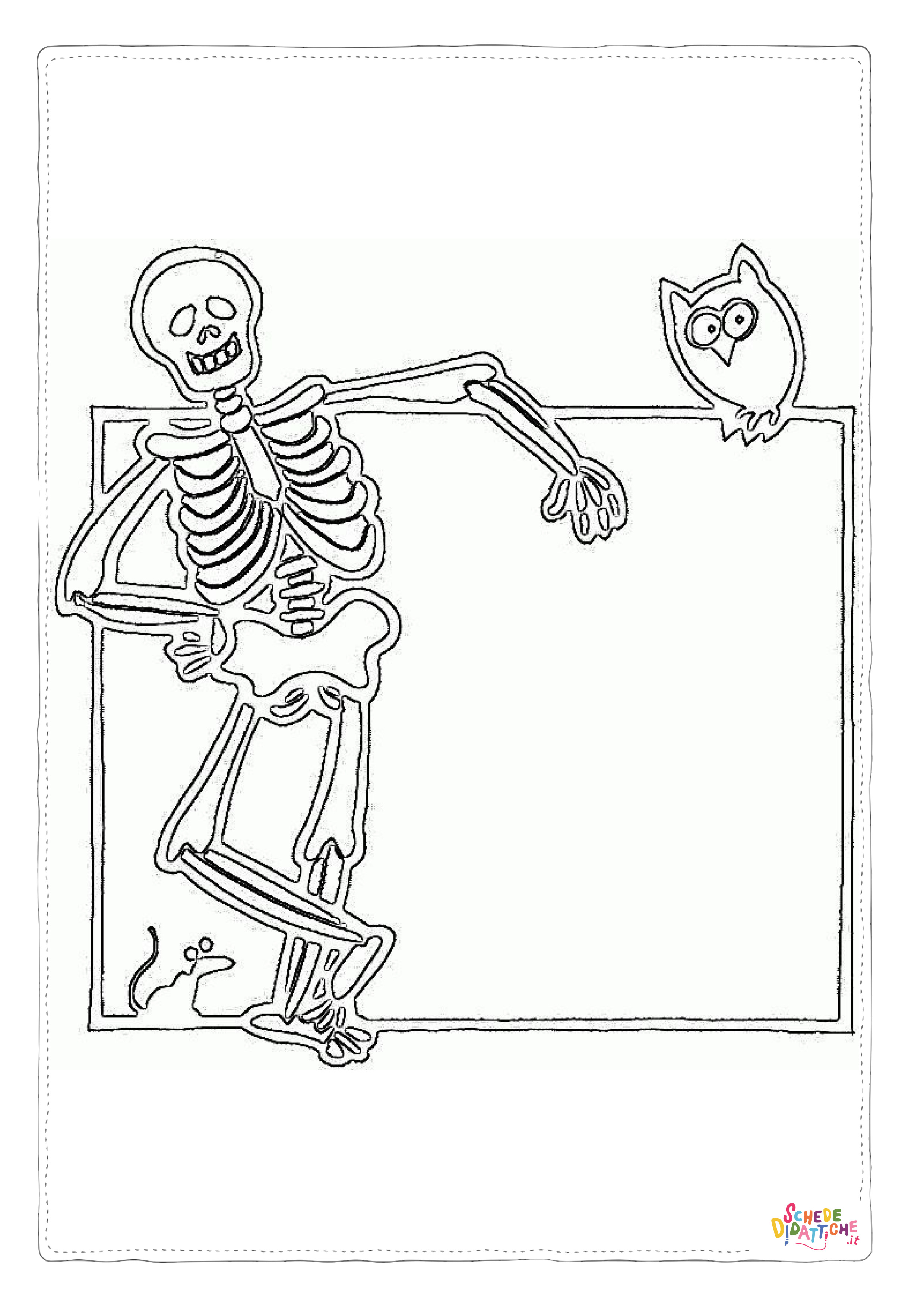 Disegno di teschio e scheletro da stampare e colorare 93