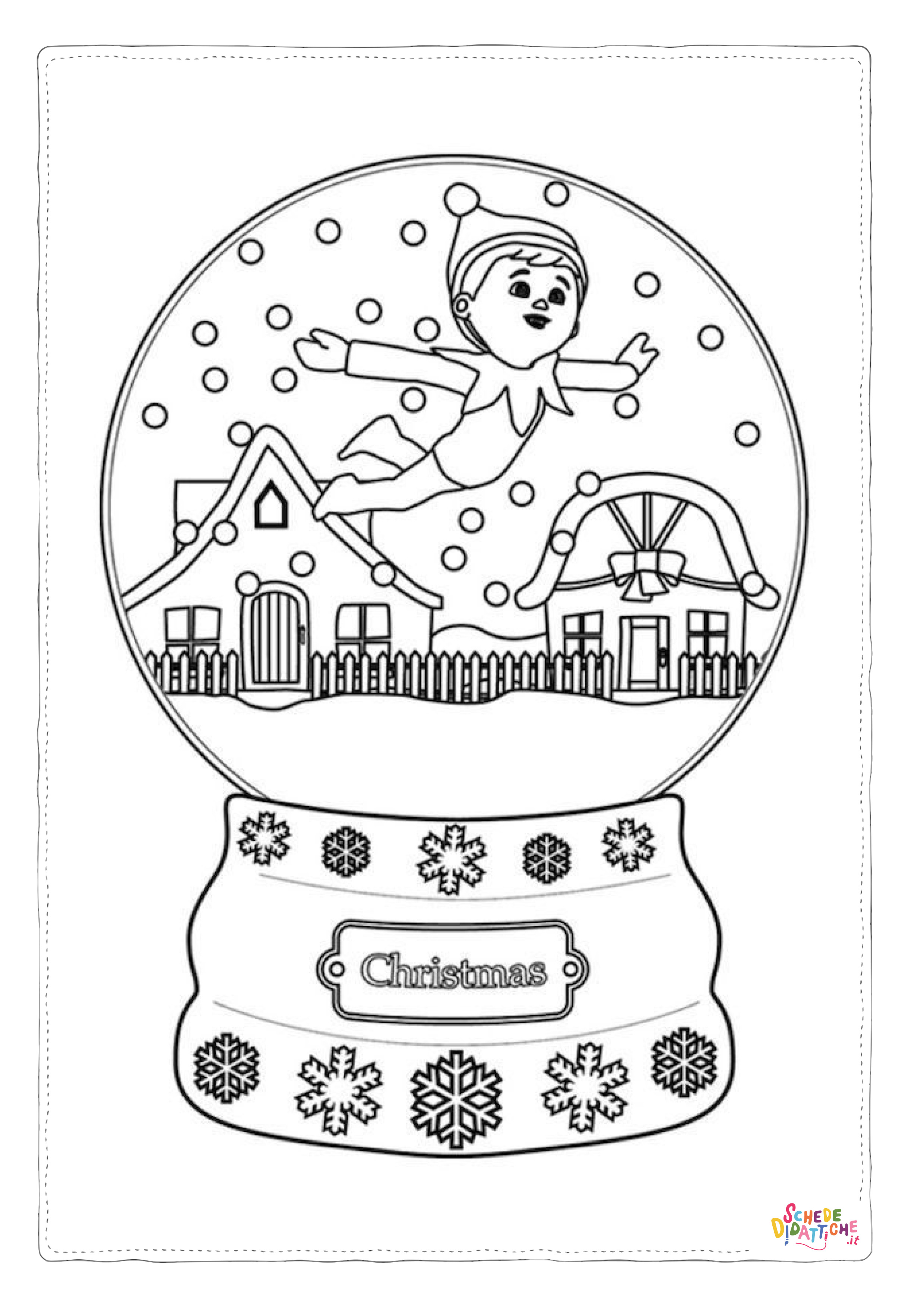 Disegno "Disegno di paesaggio natalizio da stampare e colorare 4" Disegno di paesaggio natalizio da stampare e colorare 4
