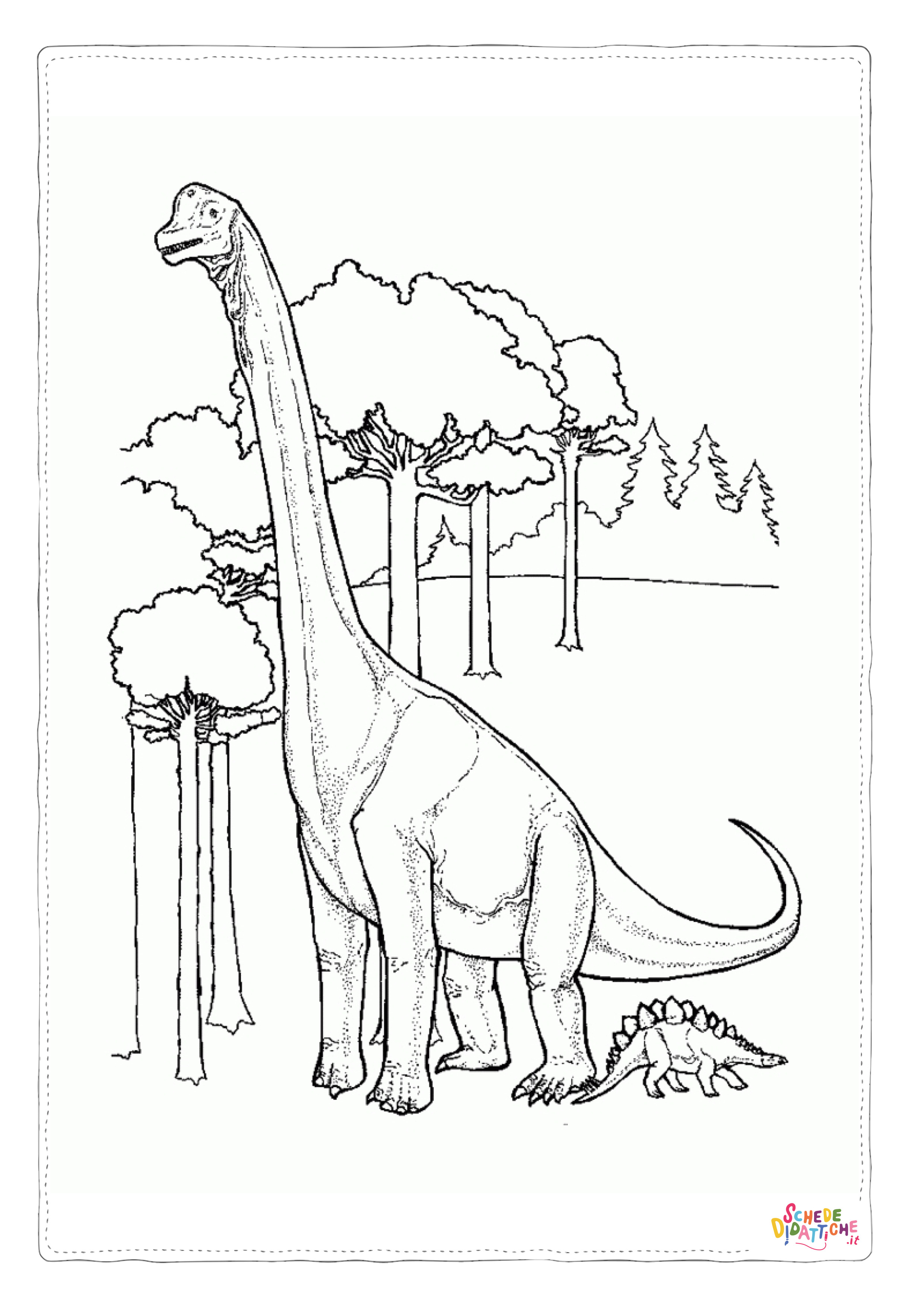 Disegno "Disegno di Brontosauro da stampare e colorare 7" Disegno di Brontosauro da stampare e colorare 7