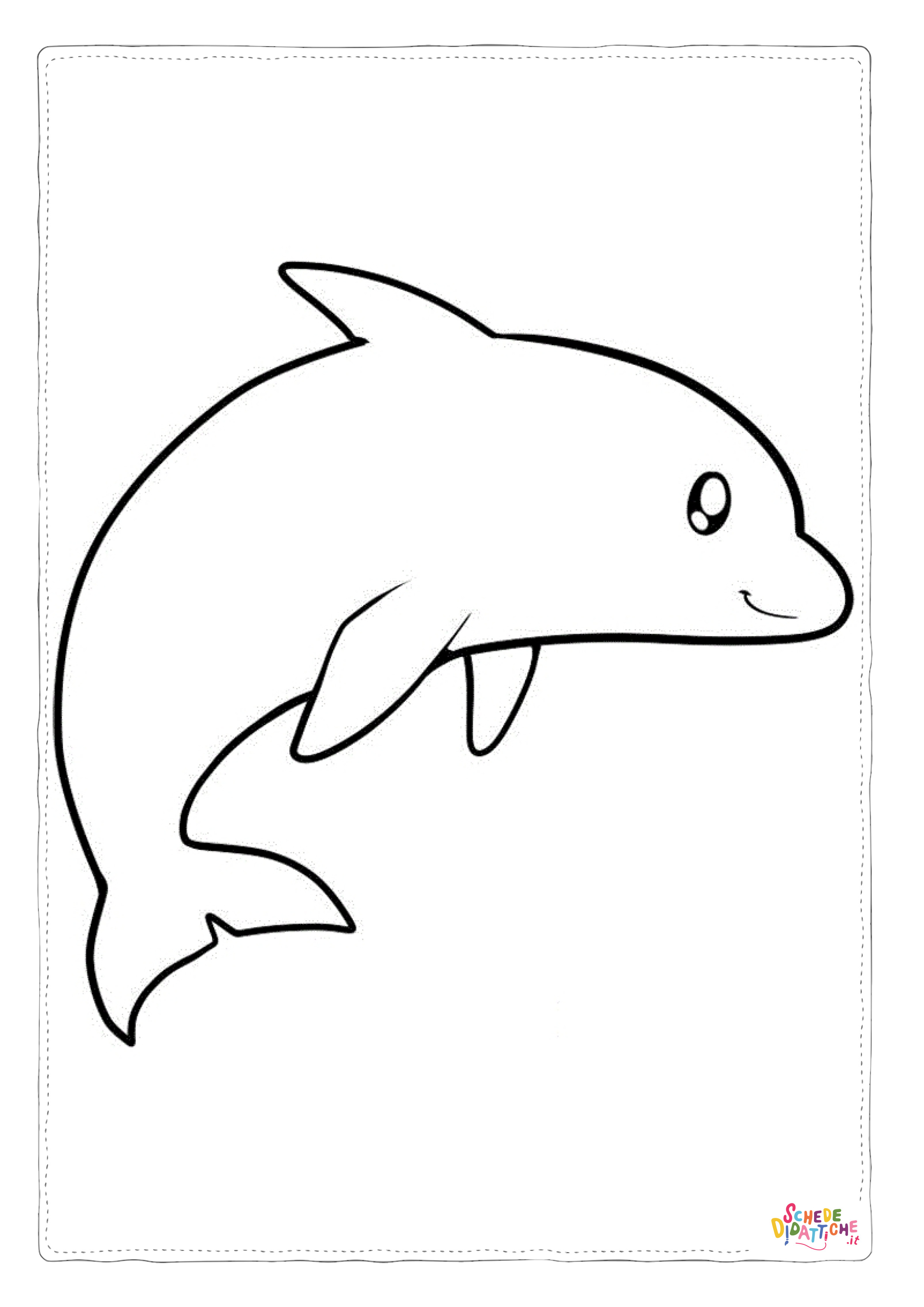 Disegno "Disegno di delfino da stampare e colorare 15" Disegno di delfino da stampare e colorare 15