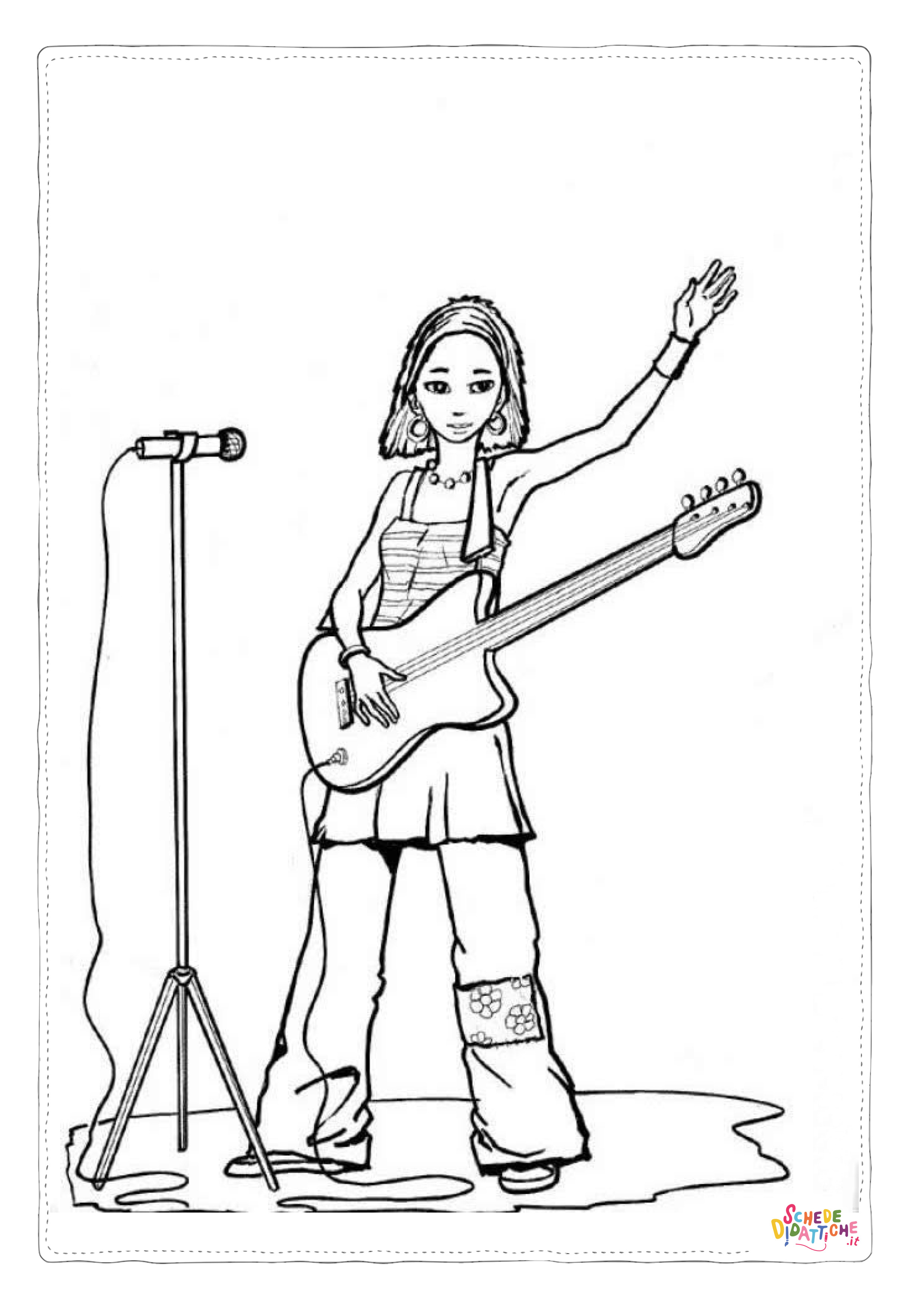 Disegno "Disegno di musicista da stampare e colorare 9" Disegno di musicista da stampare e colorare 9