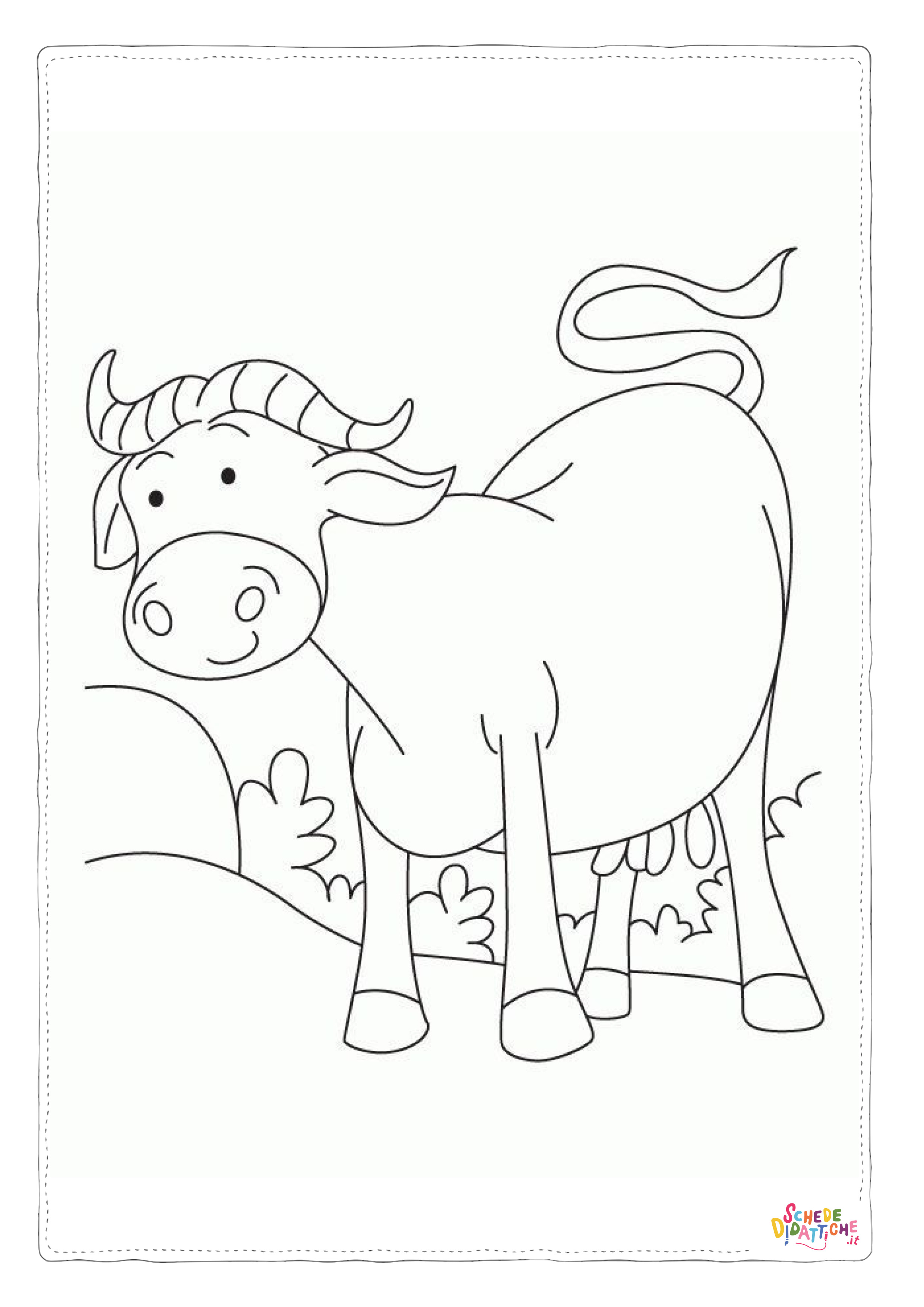 Disegno "Disegno di mucca da stampare e colorare 5" Disegno di mucca da stampare e colorare 5