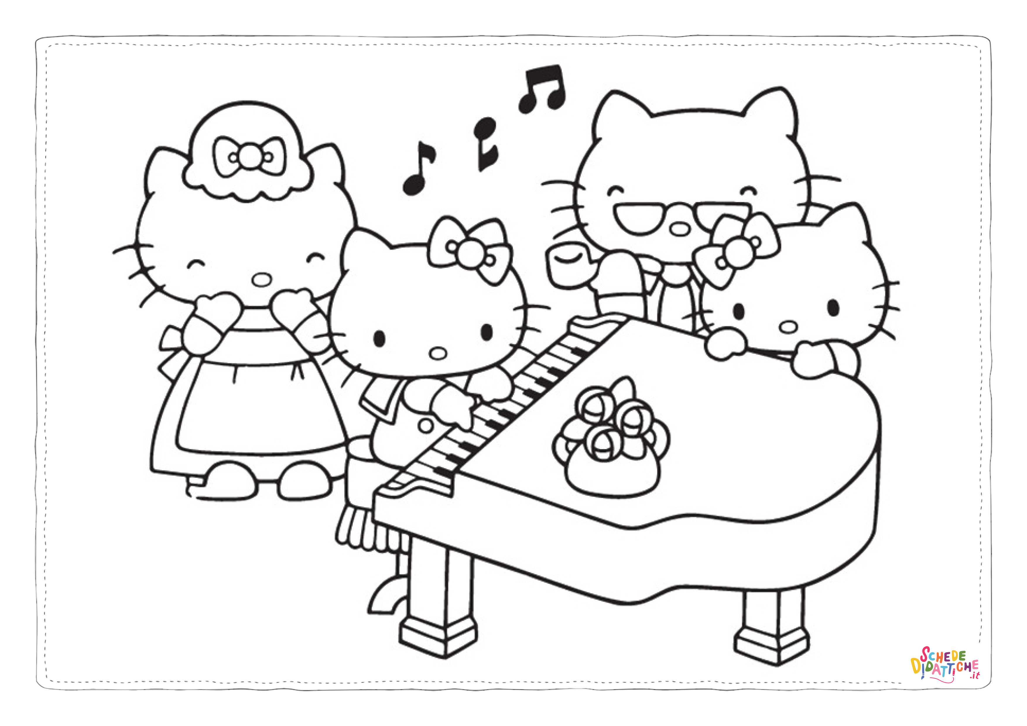Disegno "Disegno di Hello Kitty da stampare e colorare 114" Disegno di Hello Kitty da stampare e colorare 114