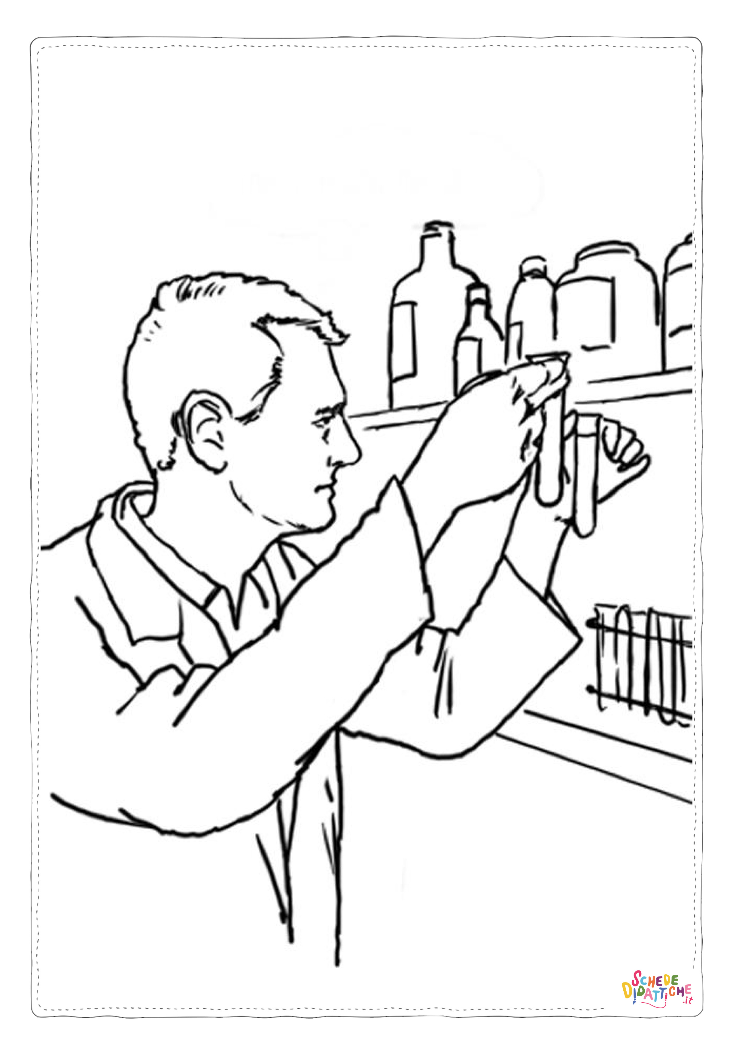 Disegno di scienziato da stampare e colorare 17