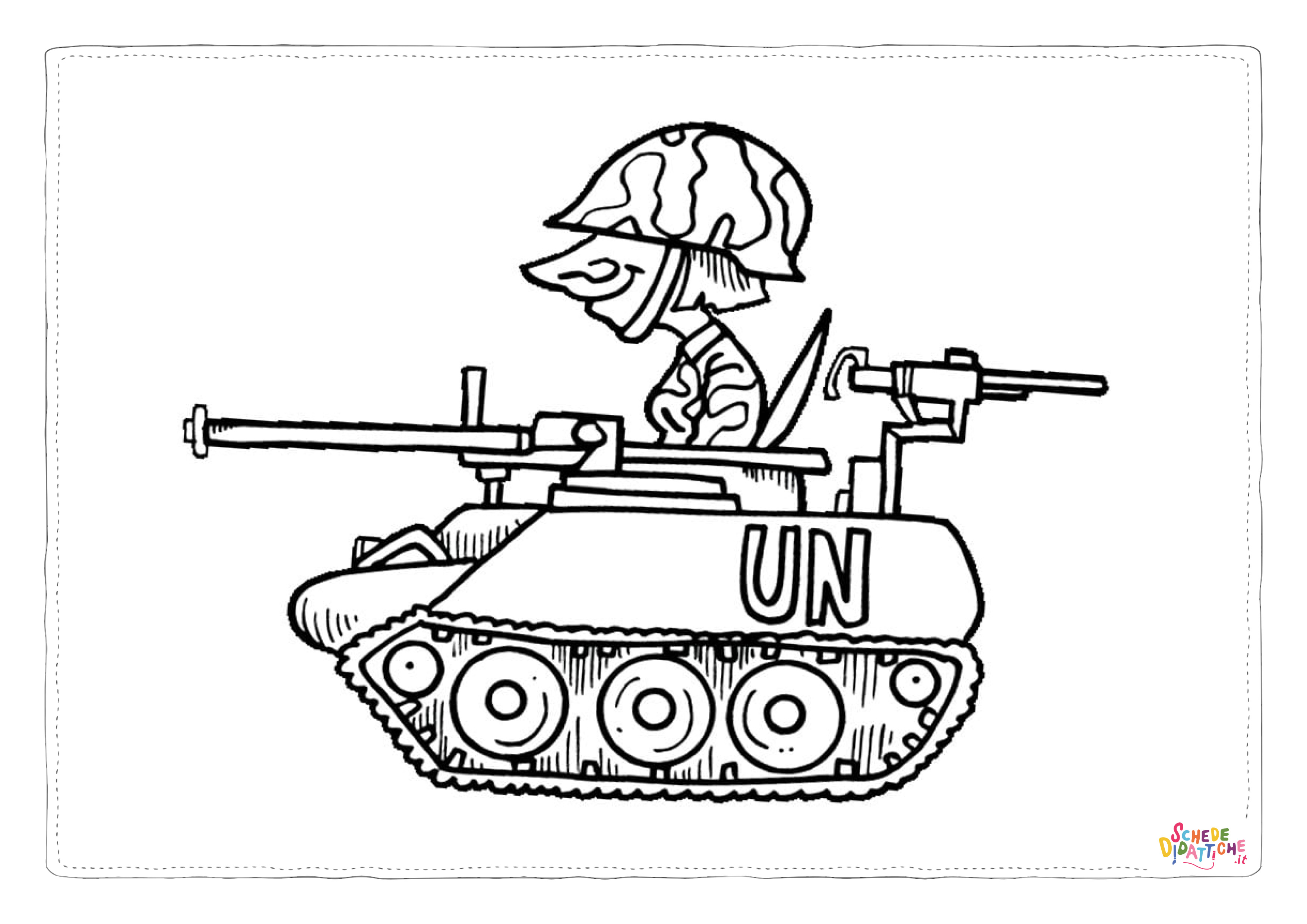 Disegno di carro armato da stampare e colorare 11