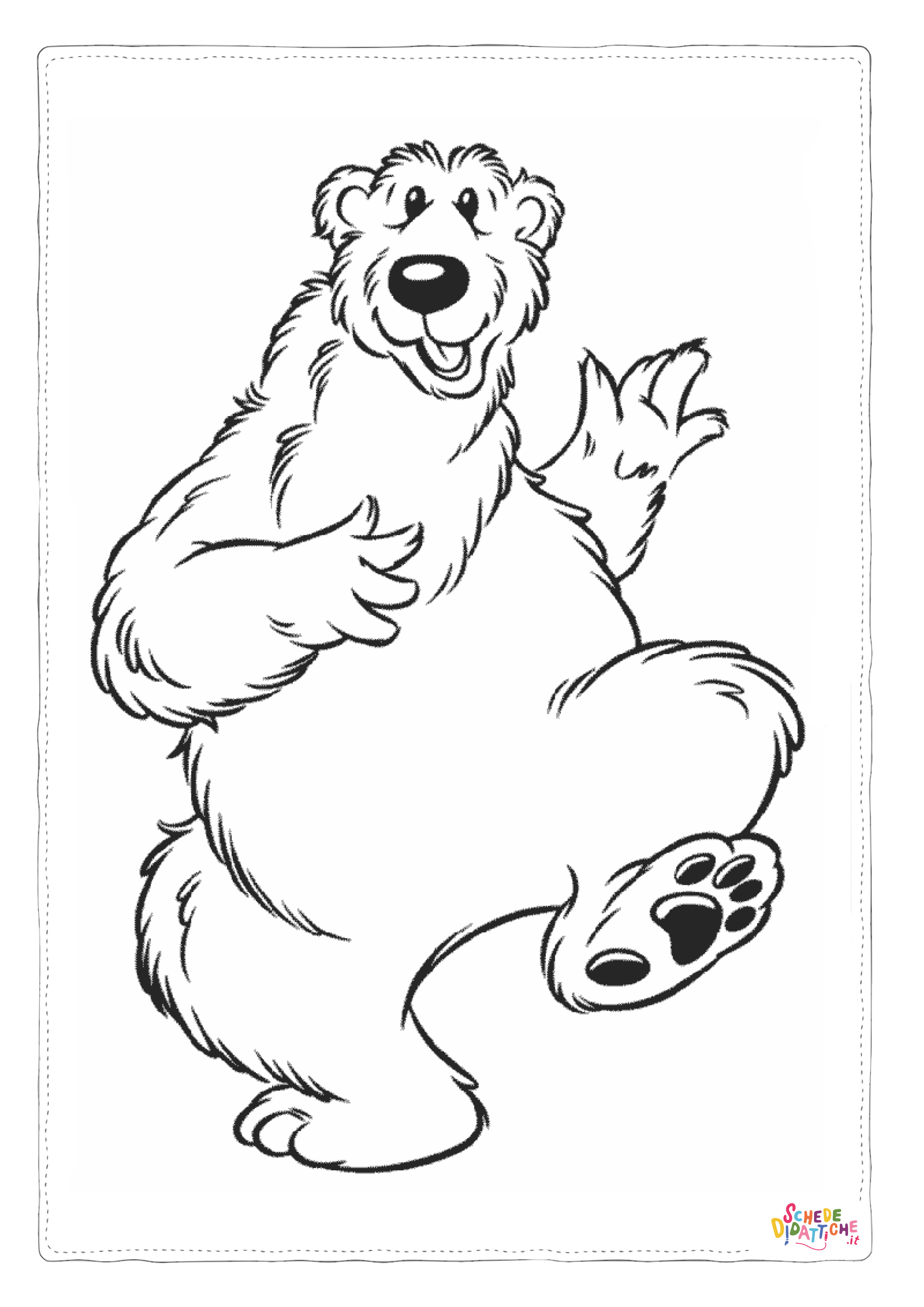 Disegno di Luna e l'orso nella casa blu da stampare e colorare 1