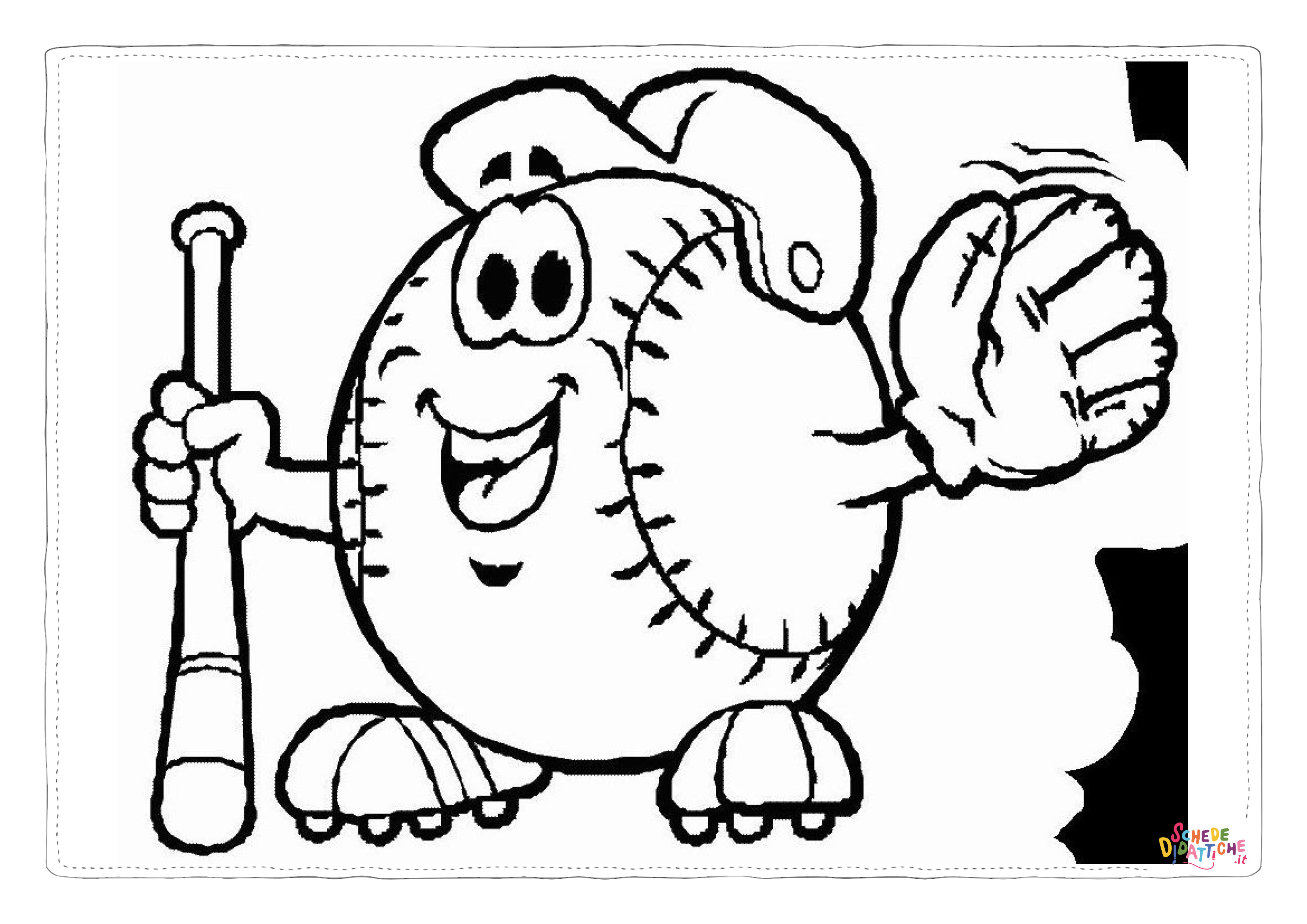 Disegno "Disegno di baseball da stampare e colorare 6" Disegno di baseball da stampare e colorare 6