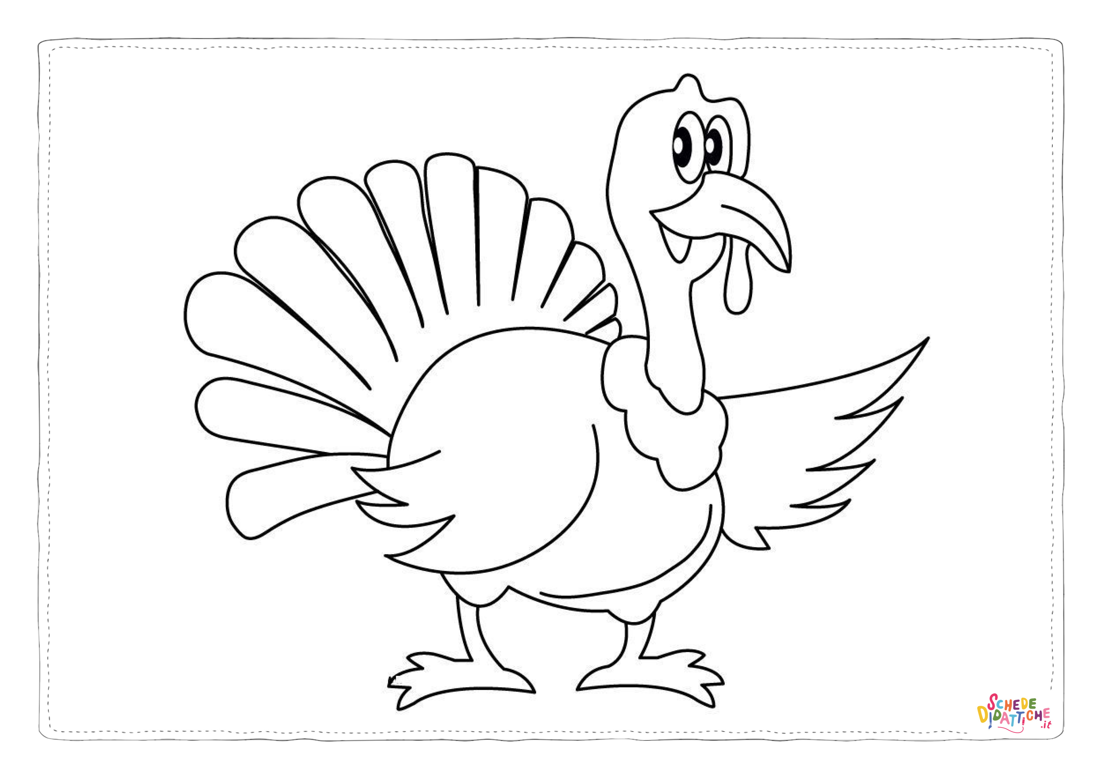 Disegno "Disegno di tacchino da stampare e colorare 93" Disegno di tacchino da stampare e colorare 93