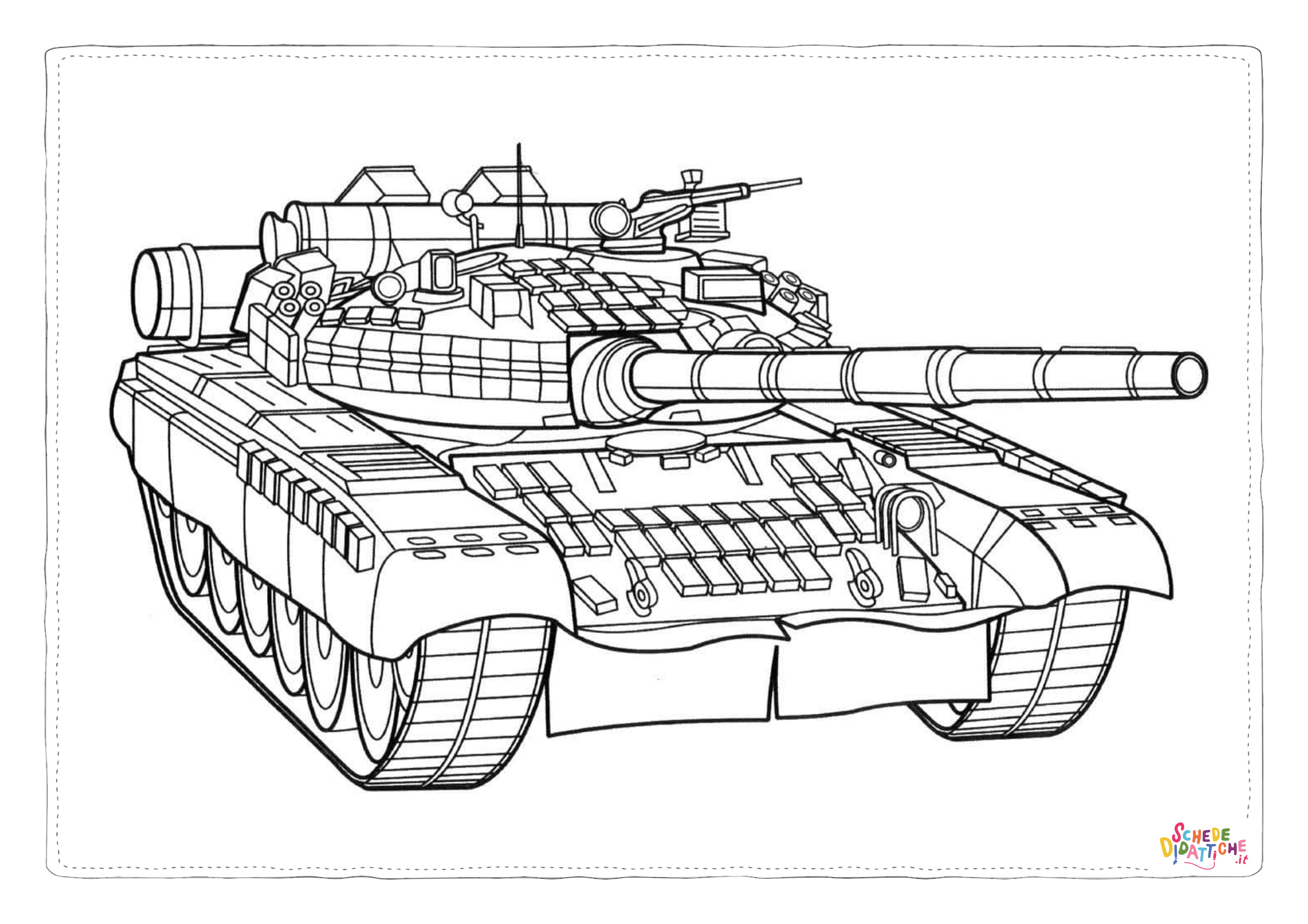 Disegno di carro armato da stampare e colorare 8