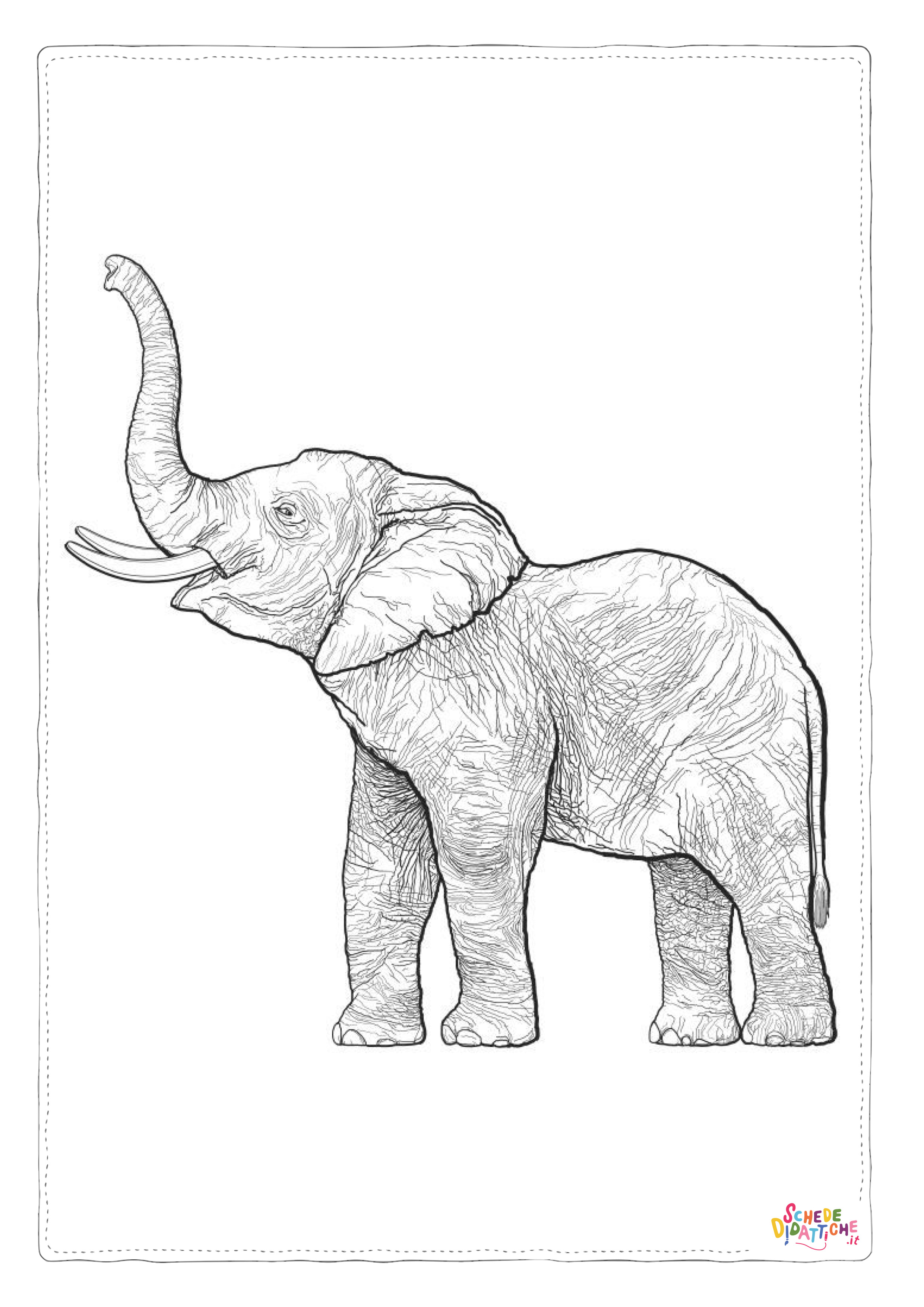 Disegno "Disegno di elefante da stampare e colorare 130" Disegno di elefante da stampare e colorare 130