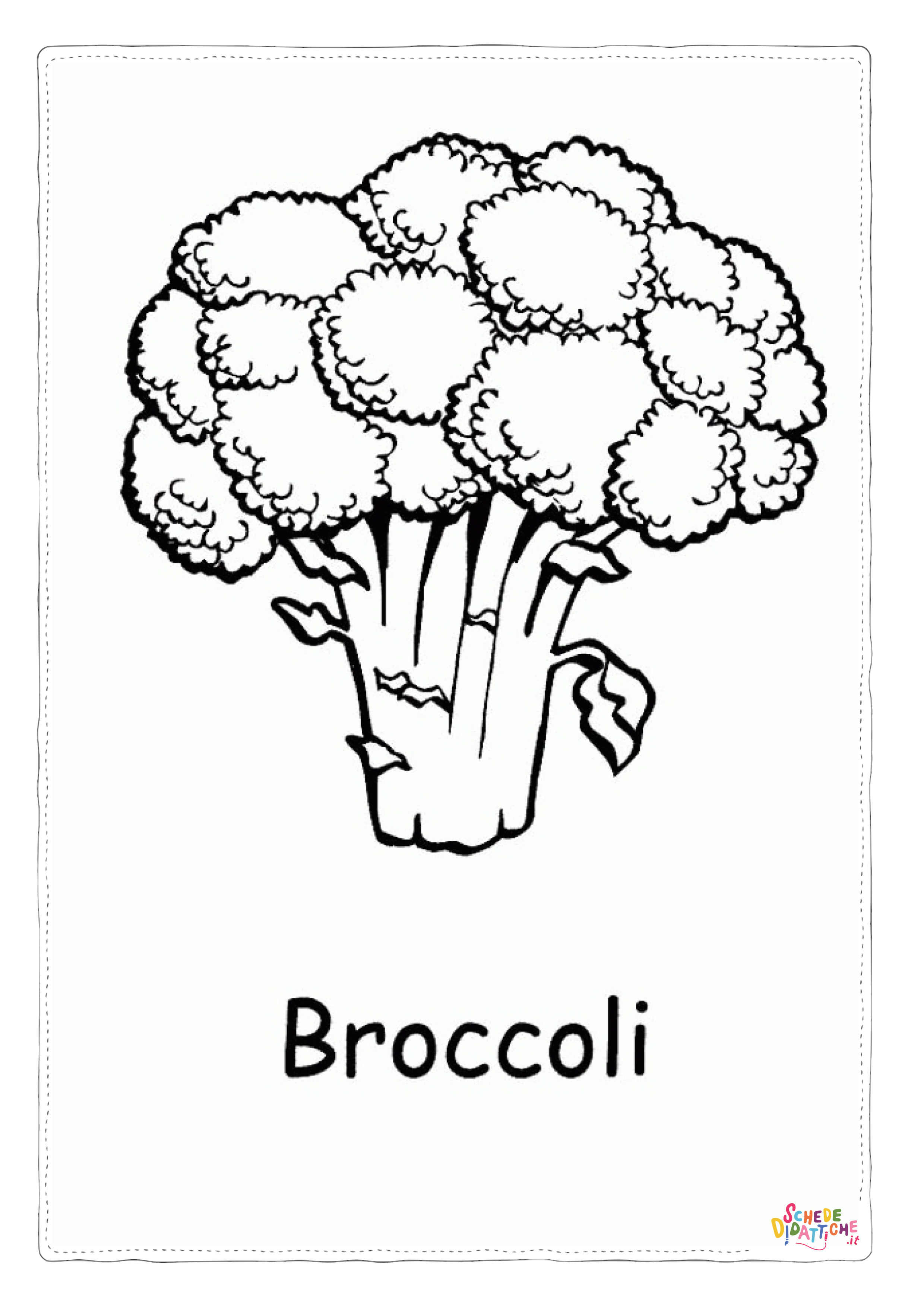 Disegno "Disegno di broccolo da stampare e colorare 6" Disegno di broccolo da stampare e colorare 6