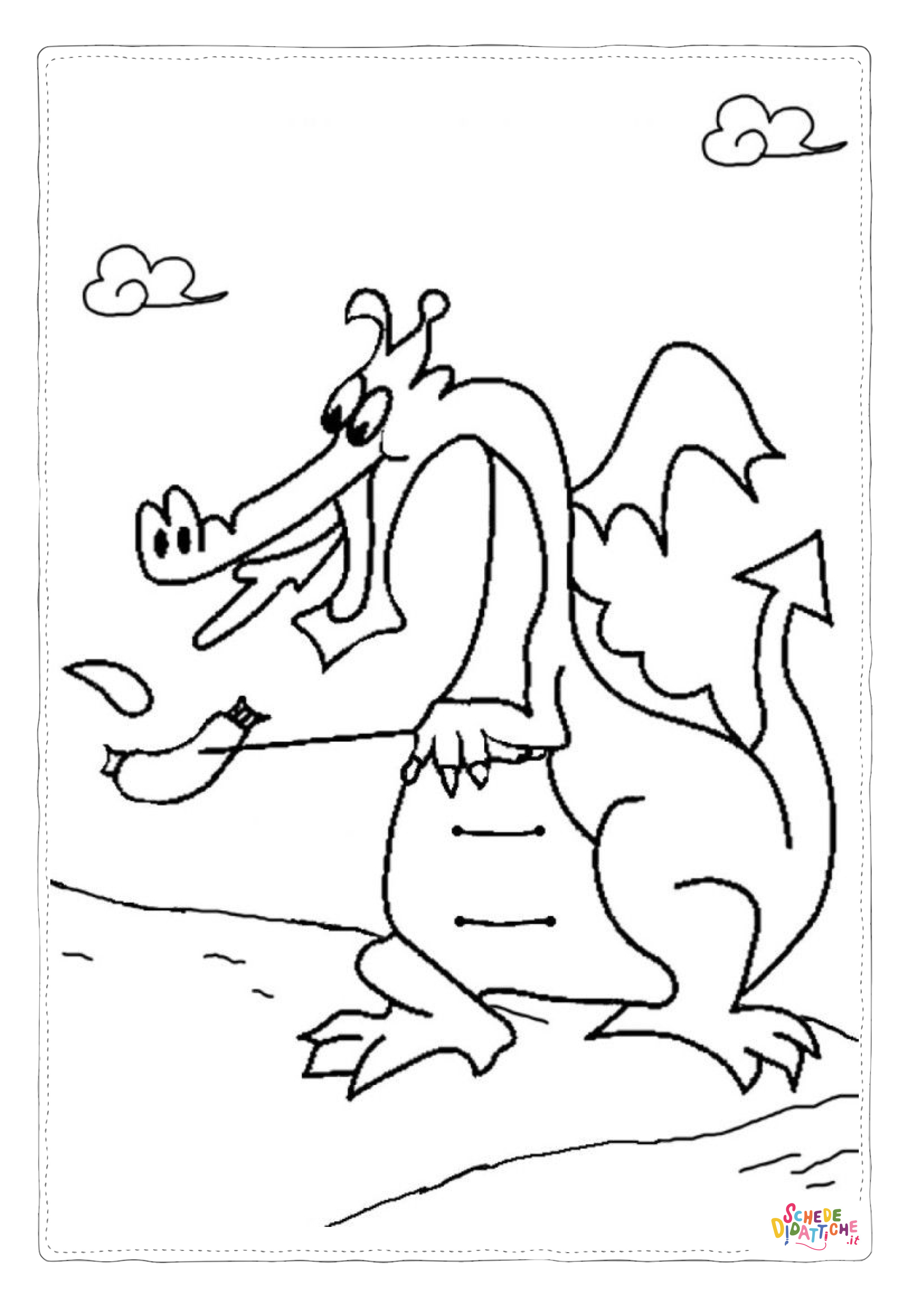 Disegno "Disegno di dragone da stampare e colorare 95" Disegno di dragone da stampare e colorare 95