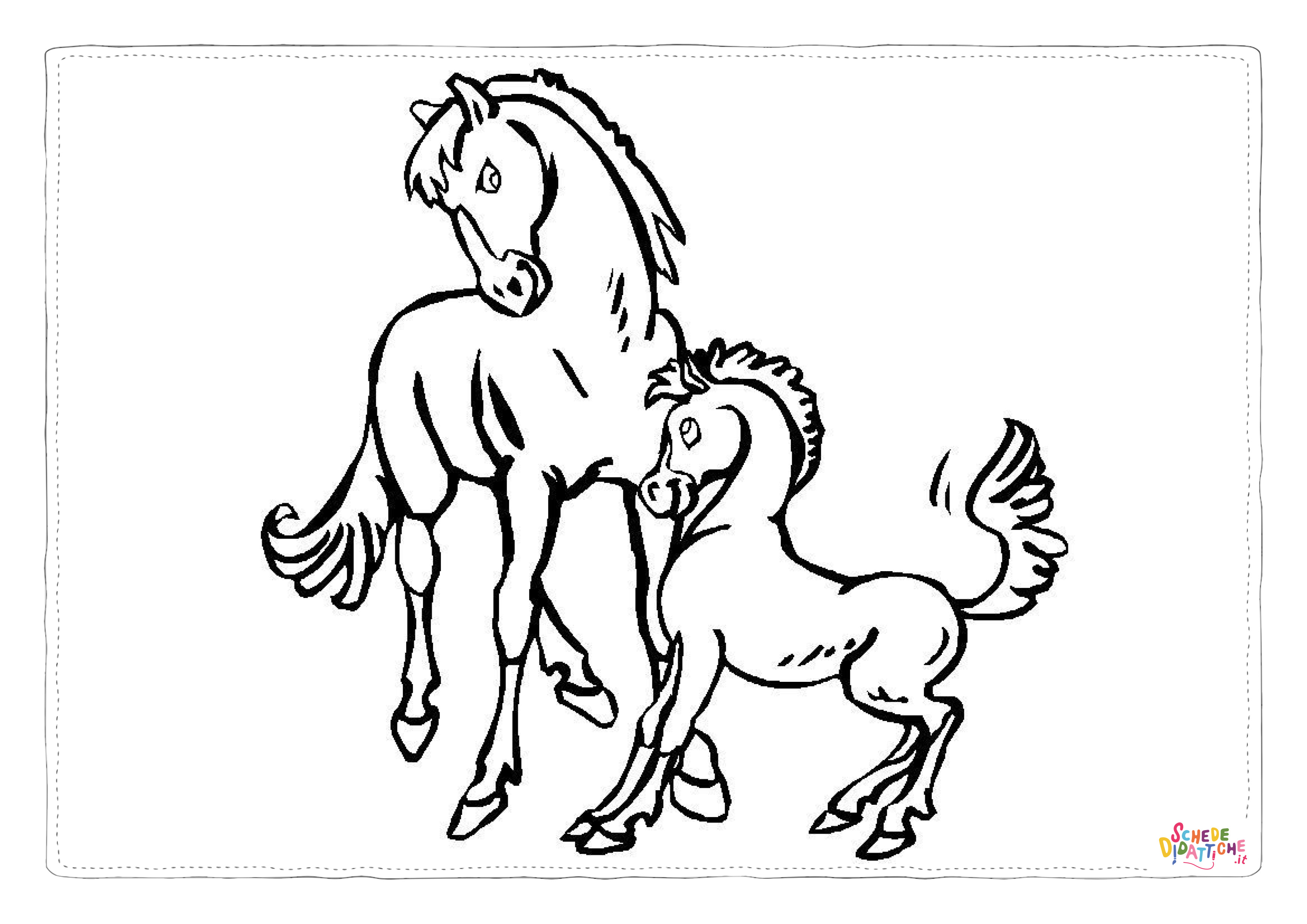 Disegno di cavallo da stampare e colorare 212