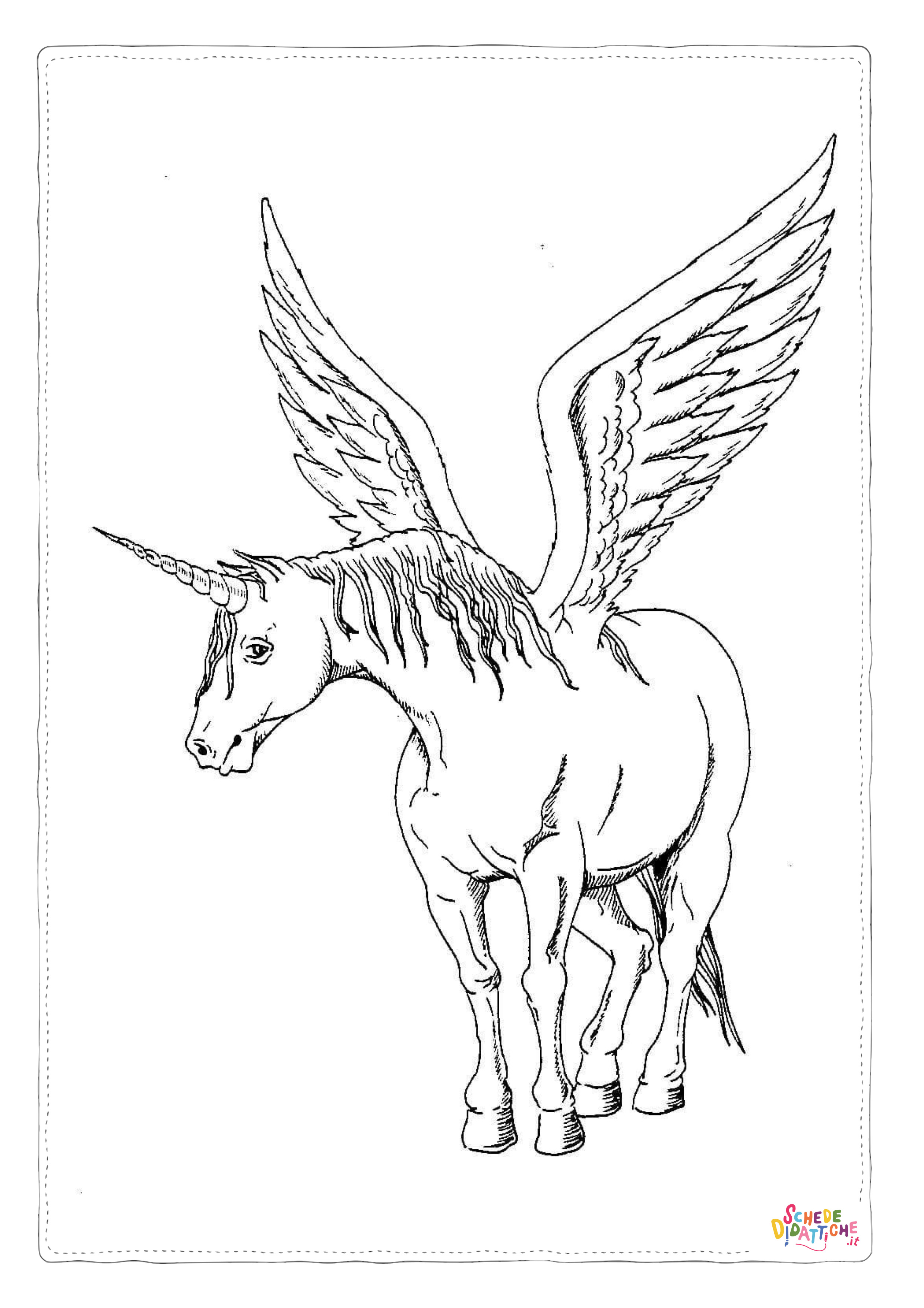 Disegno "Disegno di unicorno da stampare e colorare 35" Disegno di unicorno da stampare e colorare 35