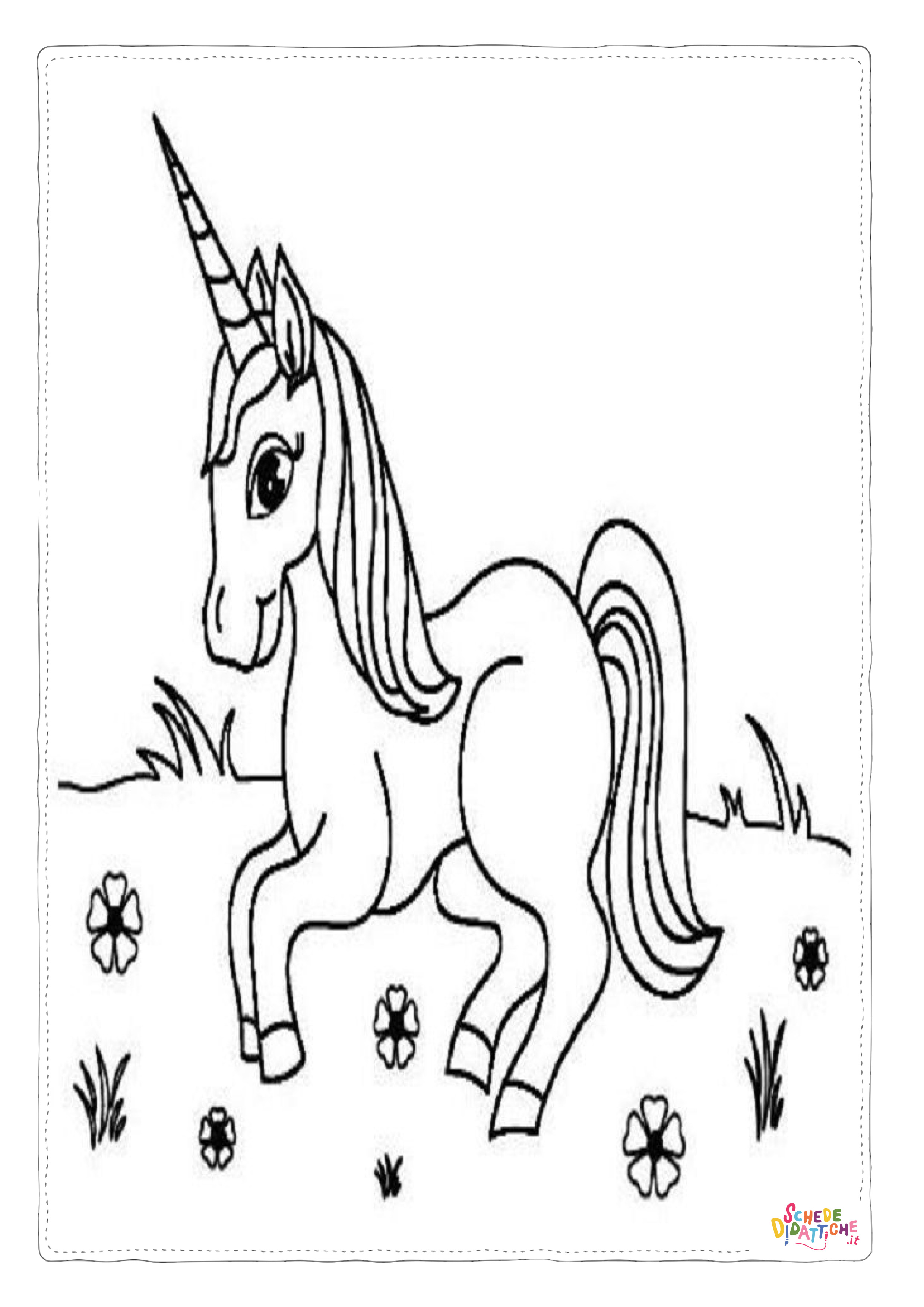 Disegno "Disegno di unicorno da stampare e colorare 89" Disegno di unicorno da stampare e colorare 89